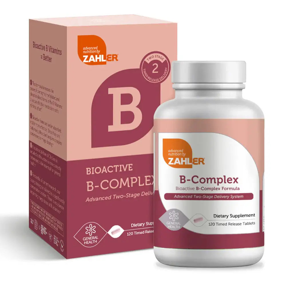 Zahler B-Complex Advanced 2-Stage Formula with Bioactive B Vitamins for Nerve and Energy Support HSA FSA Eligible