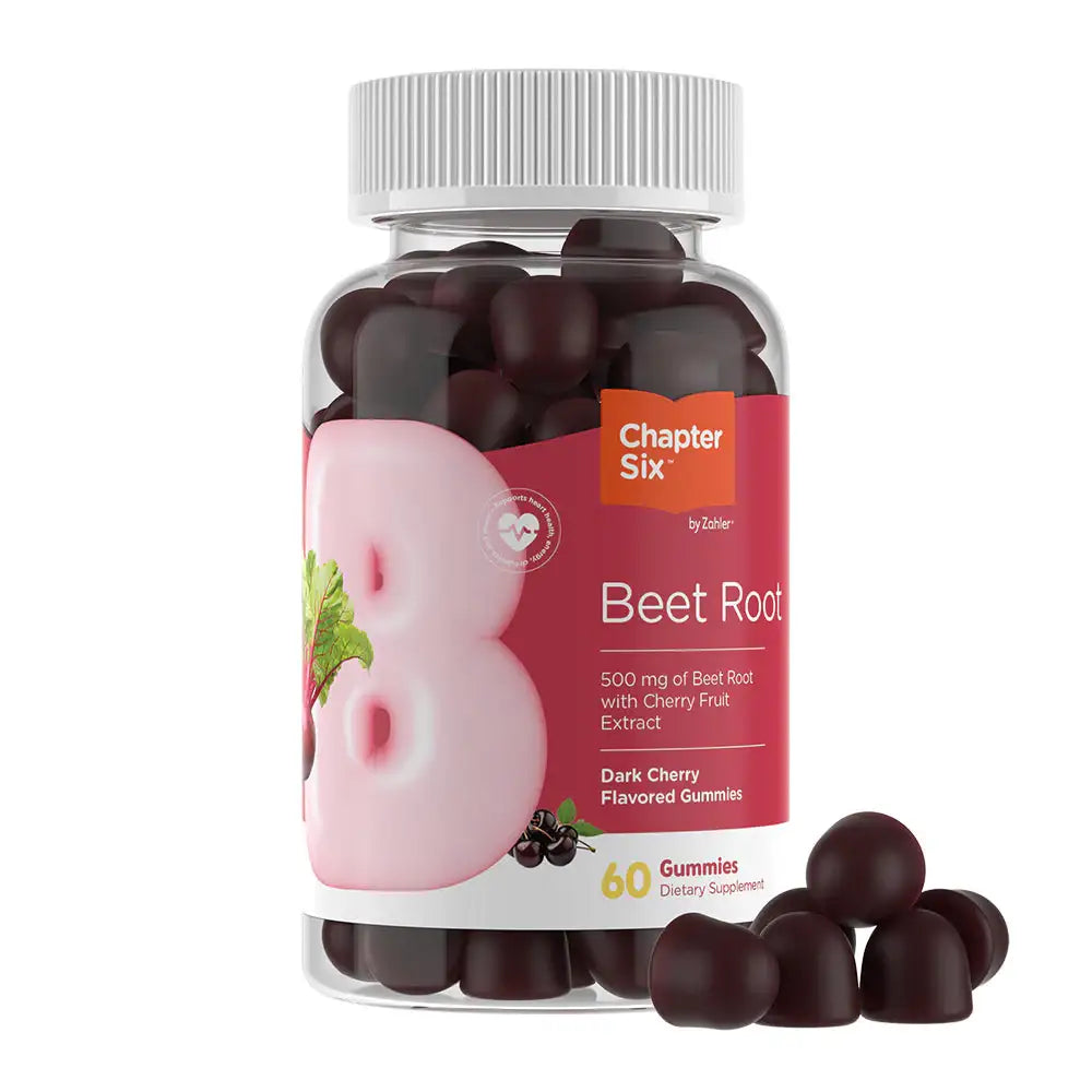 Zahler Beet Root Gummies, 500mg Extract + Cherry Fruit, Heart & Circulation  Support, Dark Cherry Flavor, 60ct - HSA/FSA Eligible
