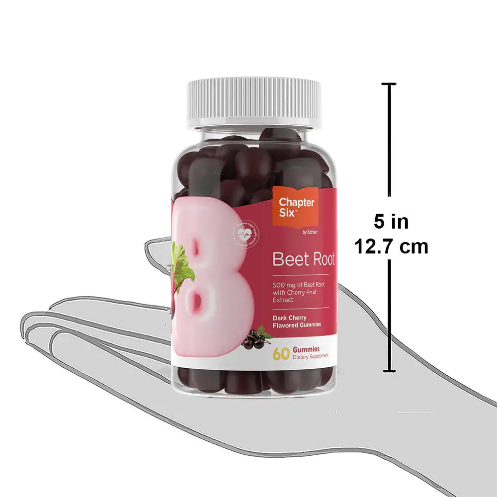 Zahler Beet Root Gummies, 500mg Extract + Cherry Fruit, Heart & Circulation  Support, Dark Cherry Flavor, 60ct - HSA/FSA Eligible