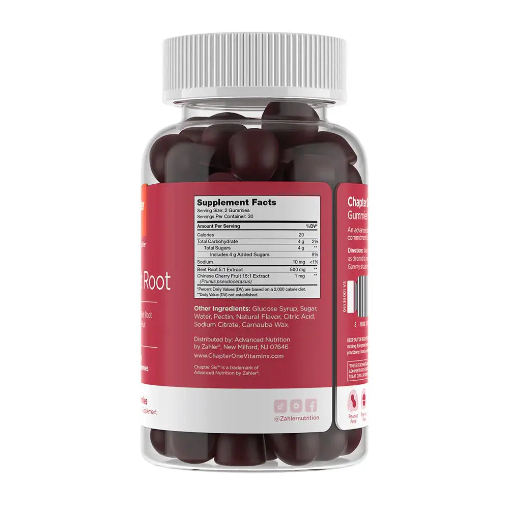 Zahler Beet Root Gummies, 500mg Extract + Cherry Fruit, Heart & Circulation  Support, Dark Cherry Flavor, 60ct - HSA/FSA Eligible