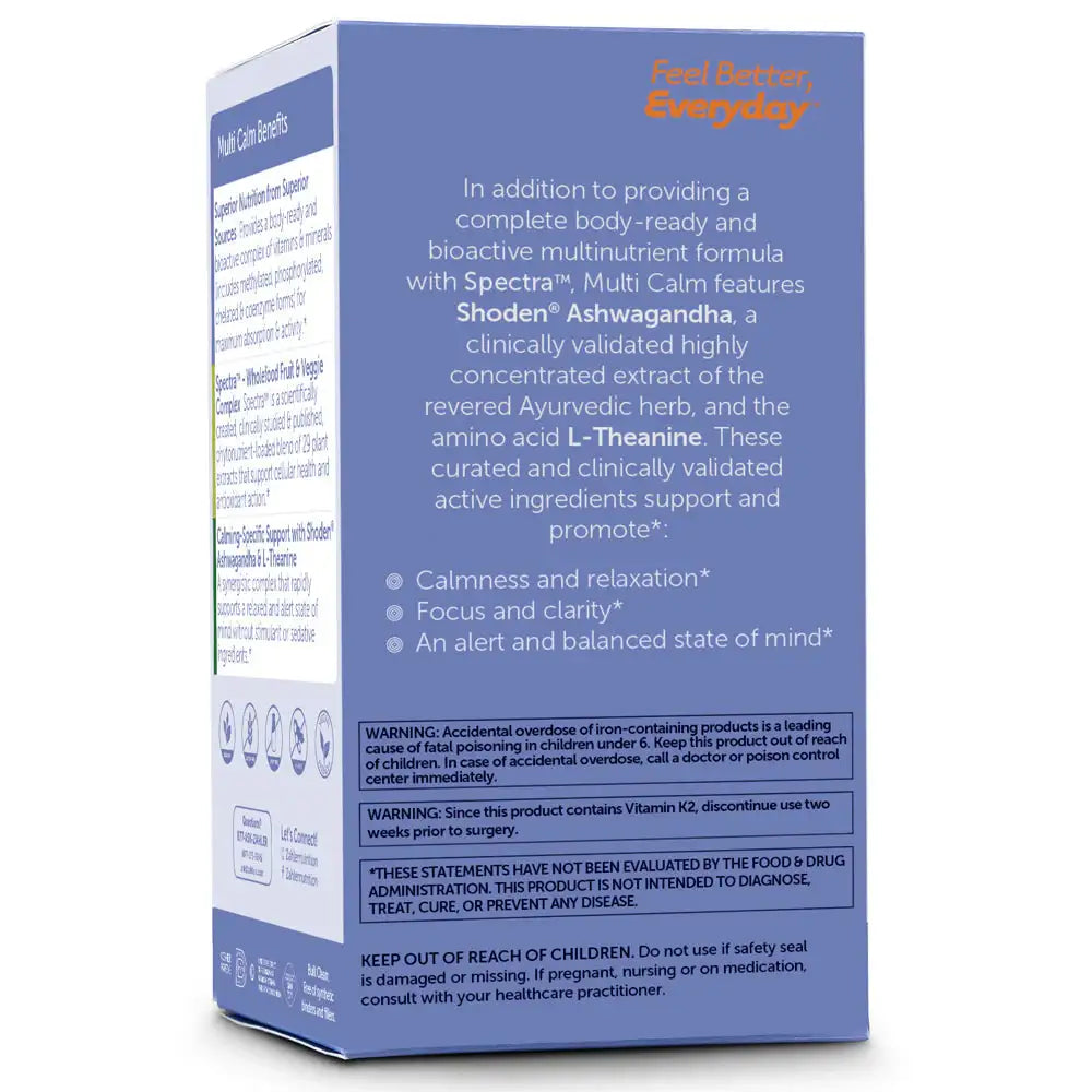 Zahler Multivitamin Calm with Ashwagandha & L-Theanine - Whole Food  Relaxation & Mood Support - Vegan Daily Formula - 60 Capsules - HSA/FSA Eligible