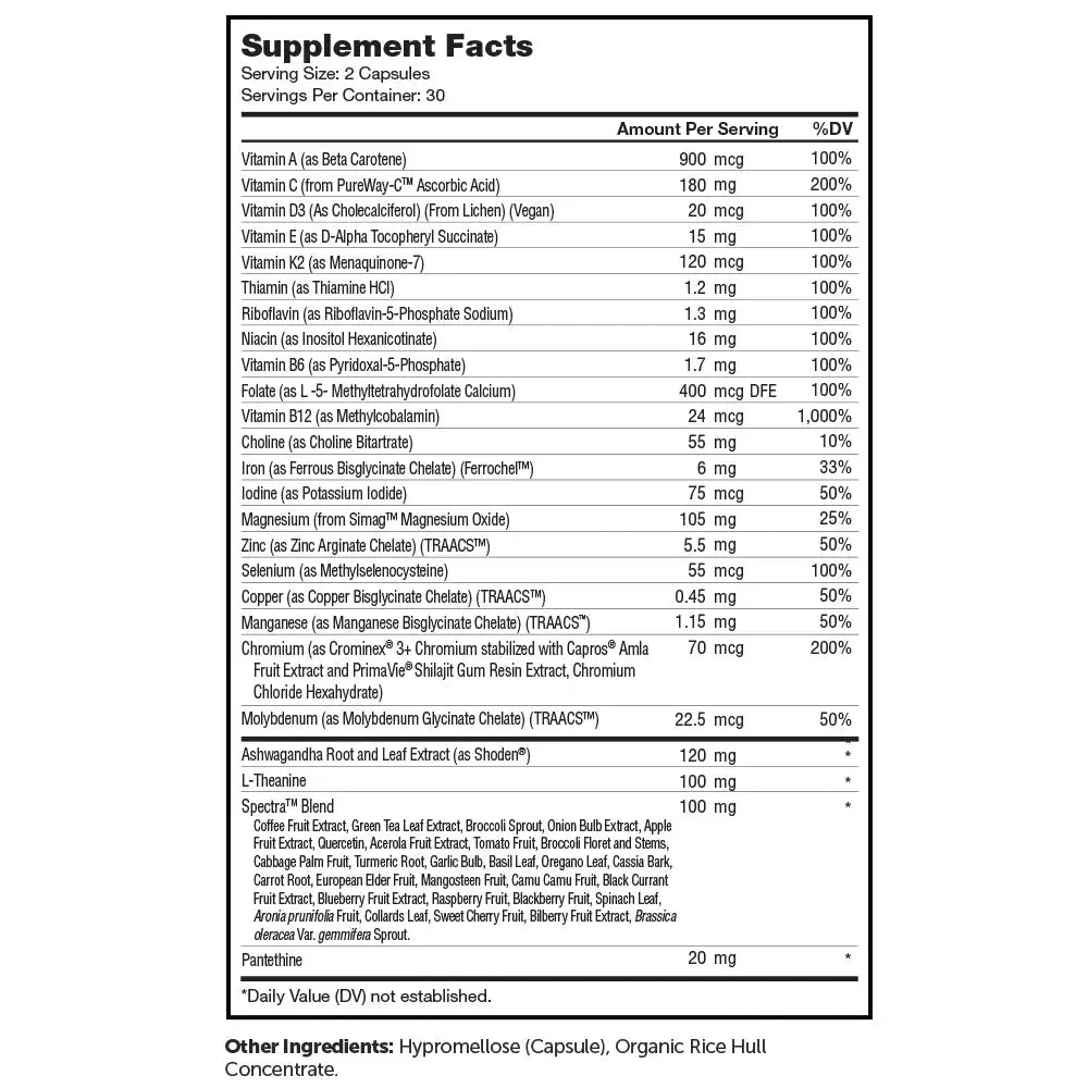 Zahler Multivitamin Calm with Ashwagandha & L-Theanine - Whole Food  Relaxation & Mood Support - Vegan Daily Formula - 60 Capsules - HSA/FSA Eligible