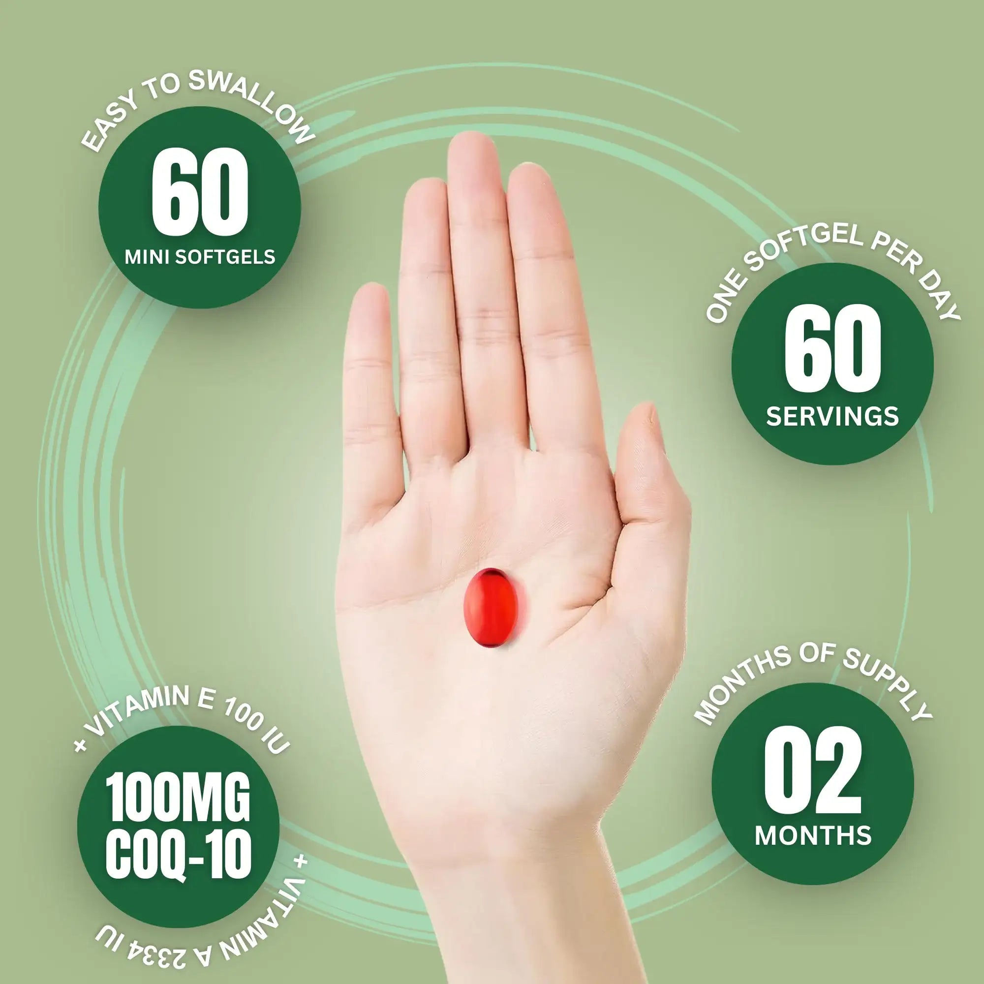 Halal CoQ 10 + Vitamin E Softgels