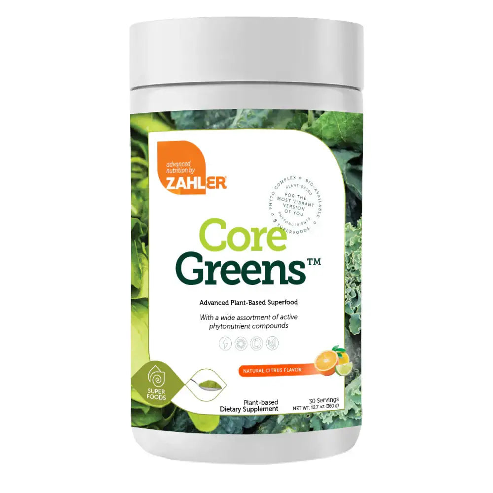 Zahler Core Greens Powder - Plant-Based Superfood with Spectra Blend - Energy  Gut & Immune Support - 30 Servings - Spearmint Citrus - HSA FSA Eligible
