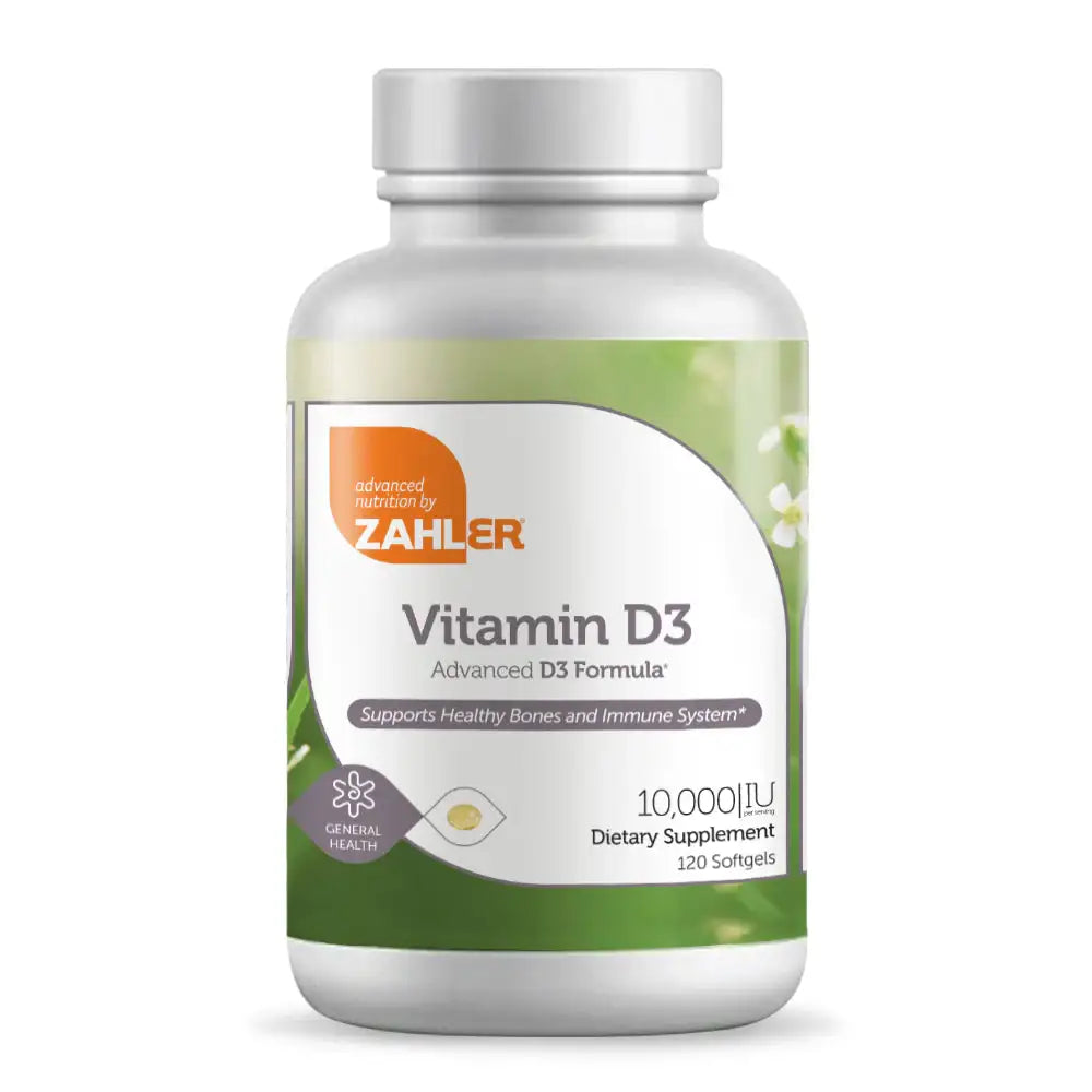 Zahler Vitamin D3 10,000 IU Softgels 120 and 250 Count - High Potency Bone and Immune Support - Easy-to-Swallow - HSA/FSA Eligible