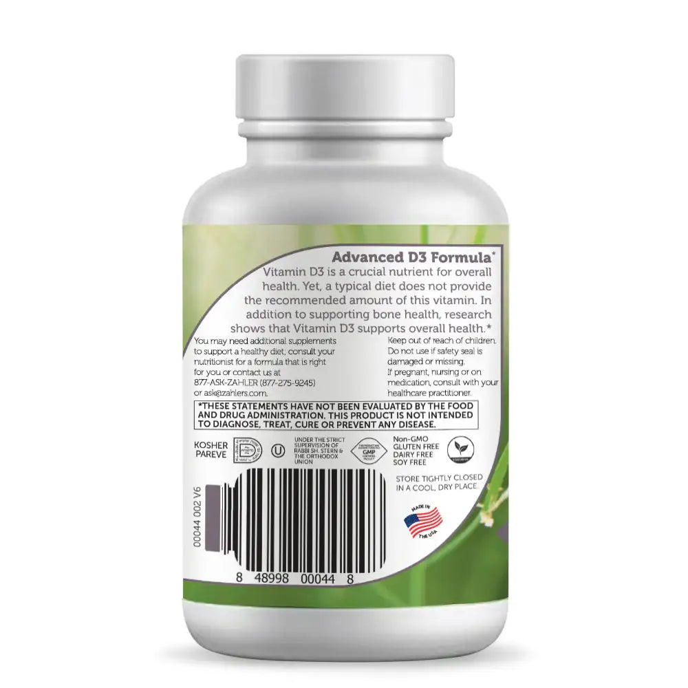 Zahler Vitamin D3 10,000 IU Softgels 120 and 250 Count - High Potency Bone and Immune Support - Easy-to-Swallow - HSA/FSA Eligible
