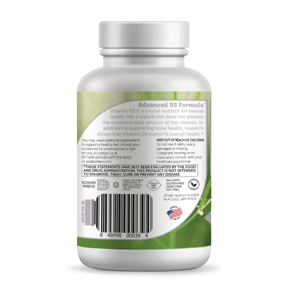 Zahler Vitamin D3 2000 IU Softgels 120 and 250 Count - High Potency Bone and Immune Support - Easy-to-Swallow - HSA/FSA Eligible