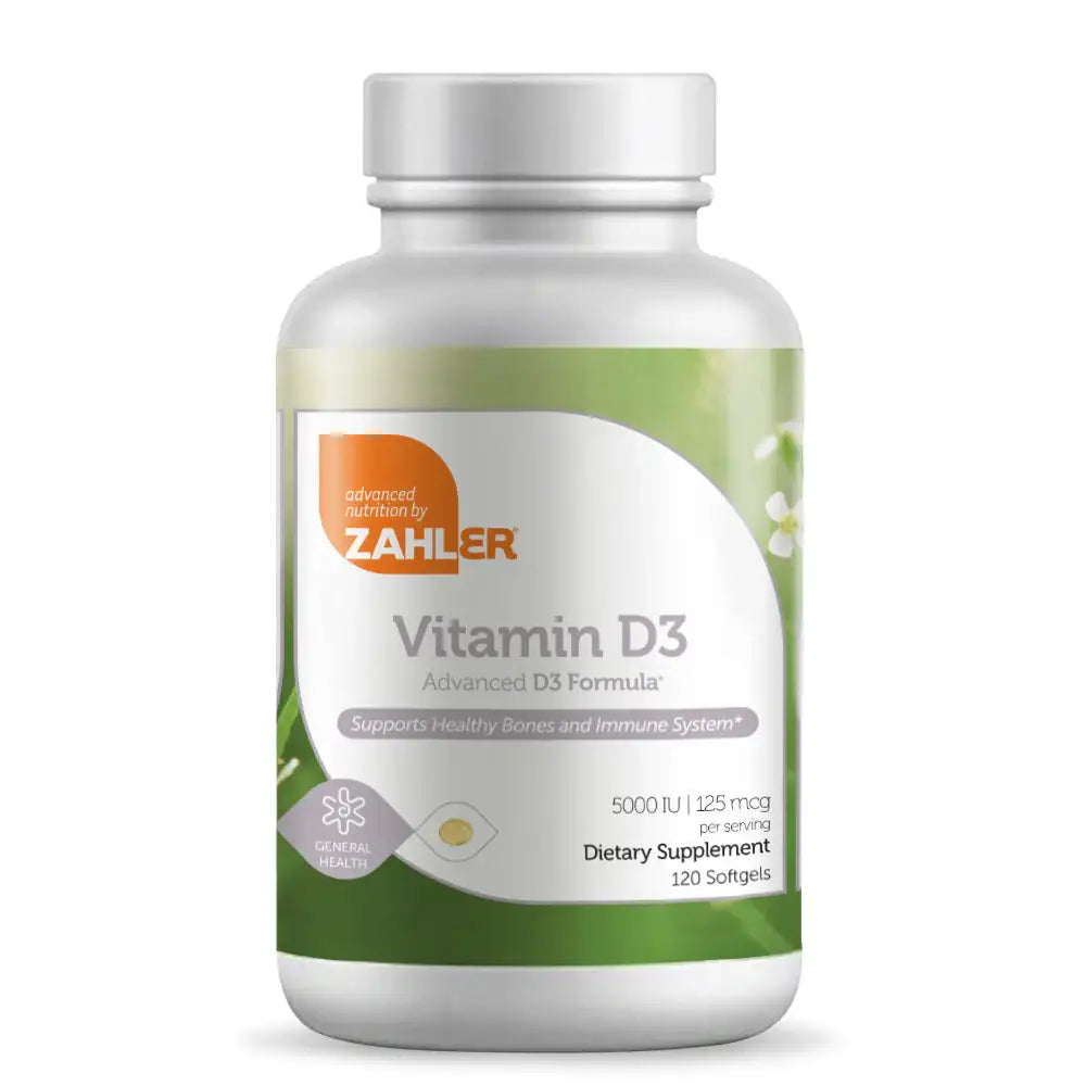 Zahler Vitamin D3 5000 IU Softgels 120 and 250 Count - High Potency Bone and Immune Support - Easy-to-Swallow - HSA/FSA Eligible