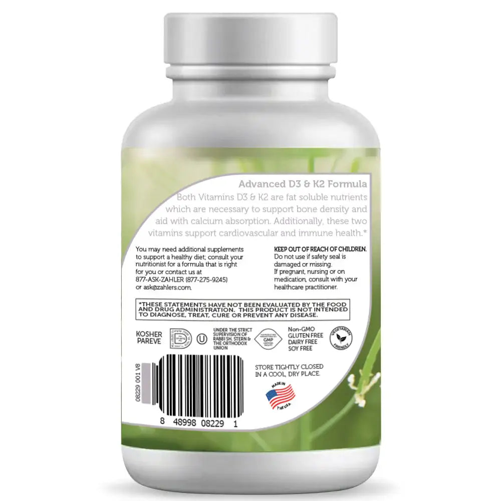 Zahler Vitamin D3 + K2 Chewable Tablets - 5000 IU D3 & 120 mcg K2 for Bone Density, Calcium Absorption & Immune Support - 90 Count - HSA/FSA Eligible