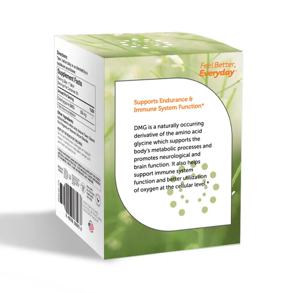 Zahler DMG 500 mg - Cellular Oxygenation, Endurance & Immune Support - 90 Chewable Tablets for Energy & Focus