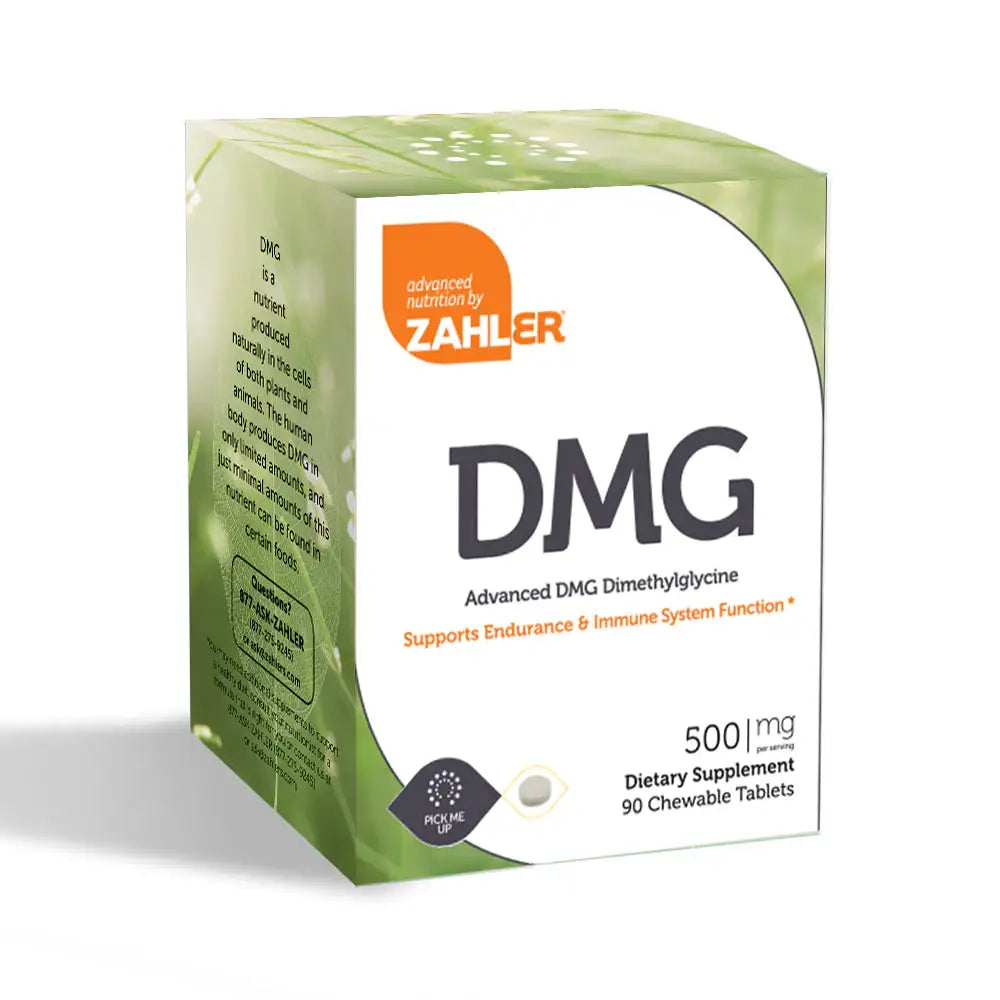 Zahler DMG 500 mg - Cellular Oxygenation, Endurance & Immune Support - 90 Chewable Tablets for Energy & Focus