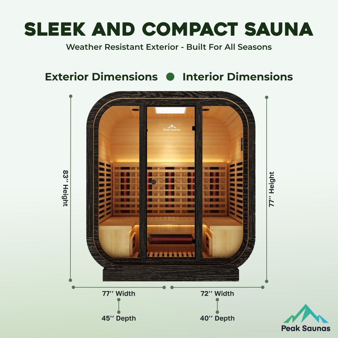 Peak Saunas El Capitan Luxury 4-Person Outdoor Full Spectrum Infrared Sauna with Smart WiFi App Control