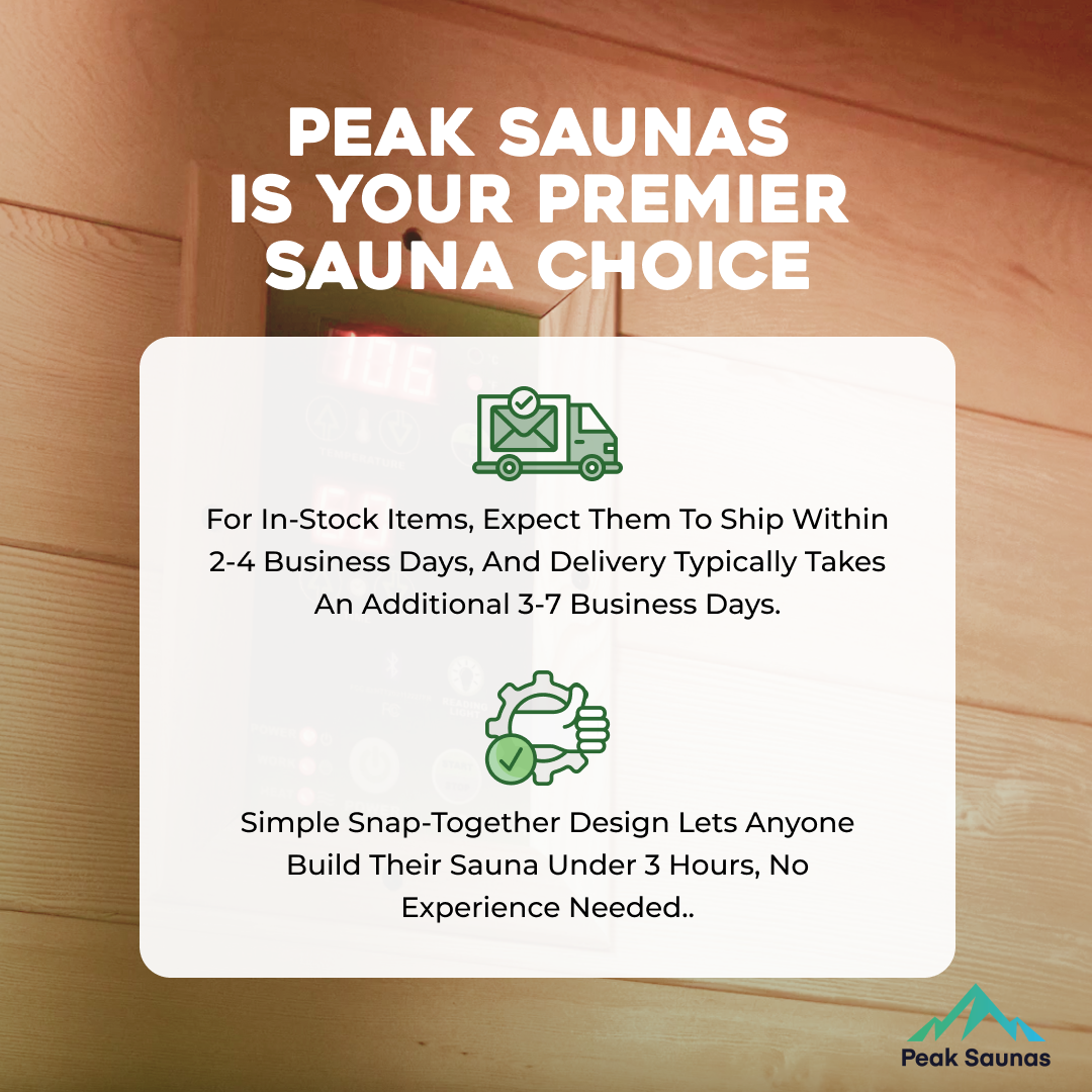Peak Saunas El Capitan Luxury 4-Person Outdoor Full Spectrum Infrared Sauna with Smart WiFi App Control