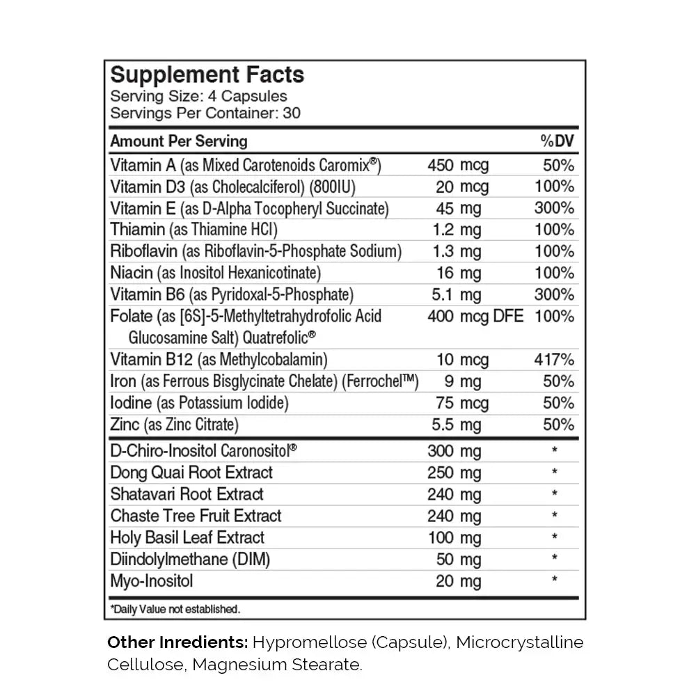 Zahler Female Totality - Hormonal Balance with Dong Quai Shatavari Chaste  Tree DIM for Cycle Support & Ovulation - 120 Capsules - HSA FSA Eligible