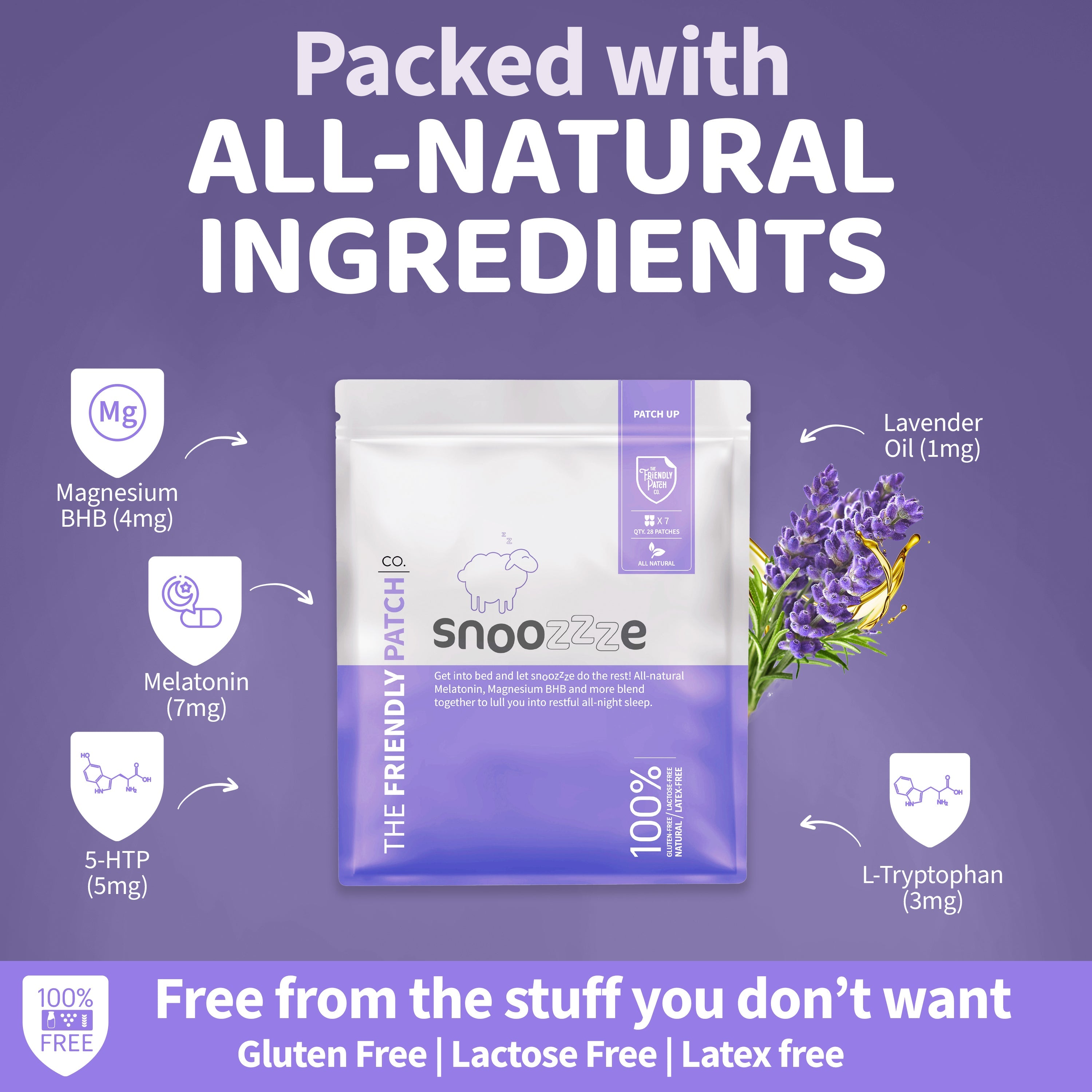 Snooze Melatonin Sleep Patches  - Travel 8 Pack