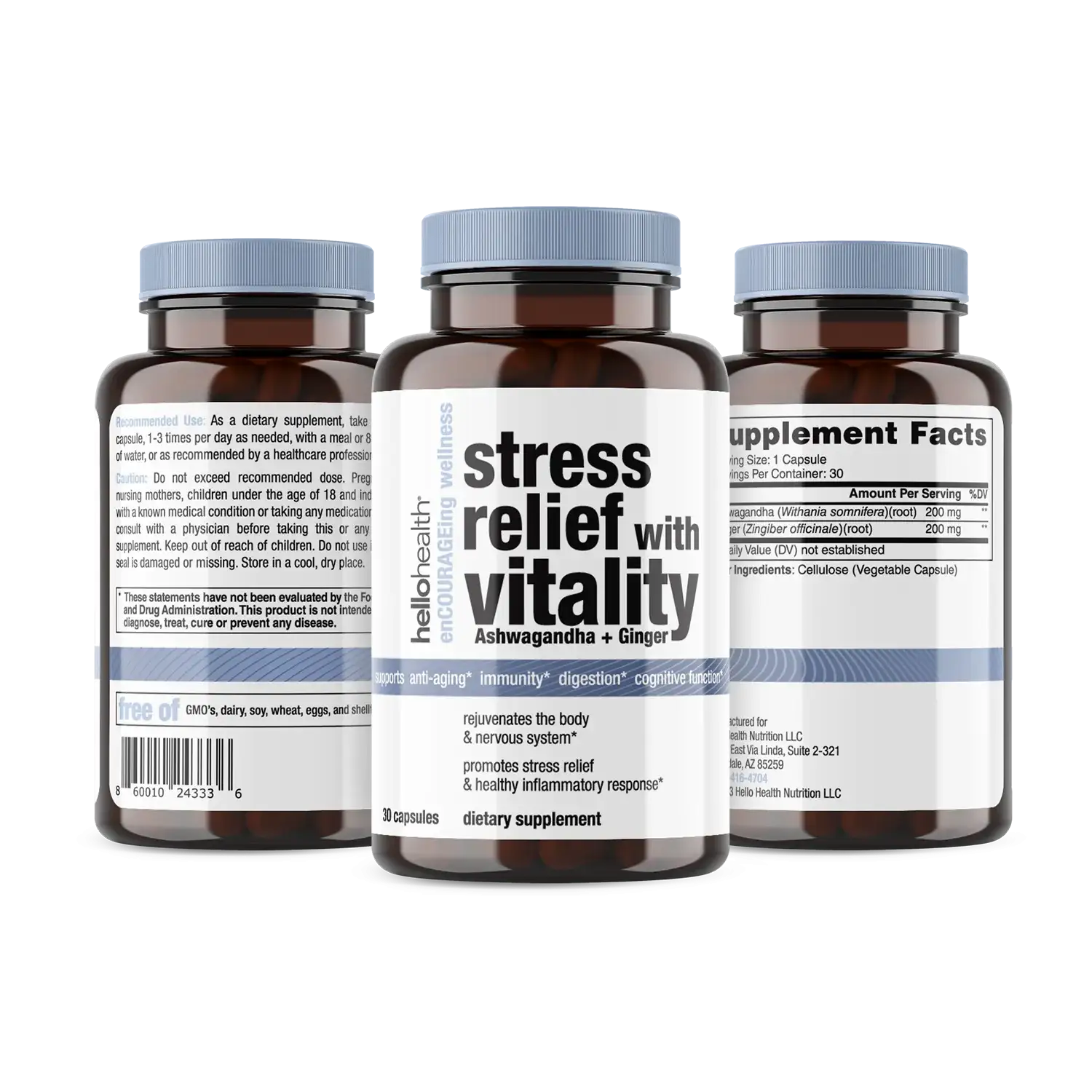 Stress Relief with Vitality (Ashwagandha + Ginger)