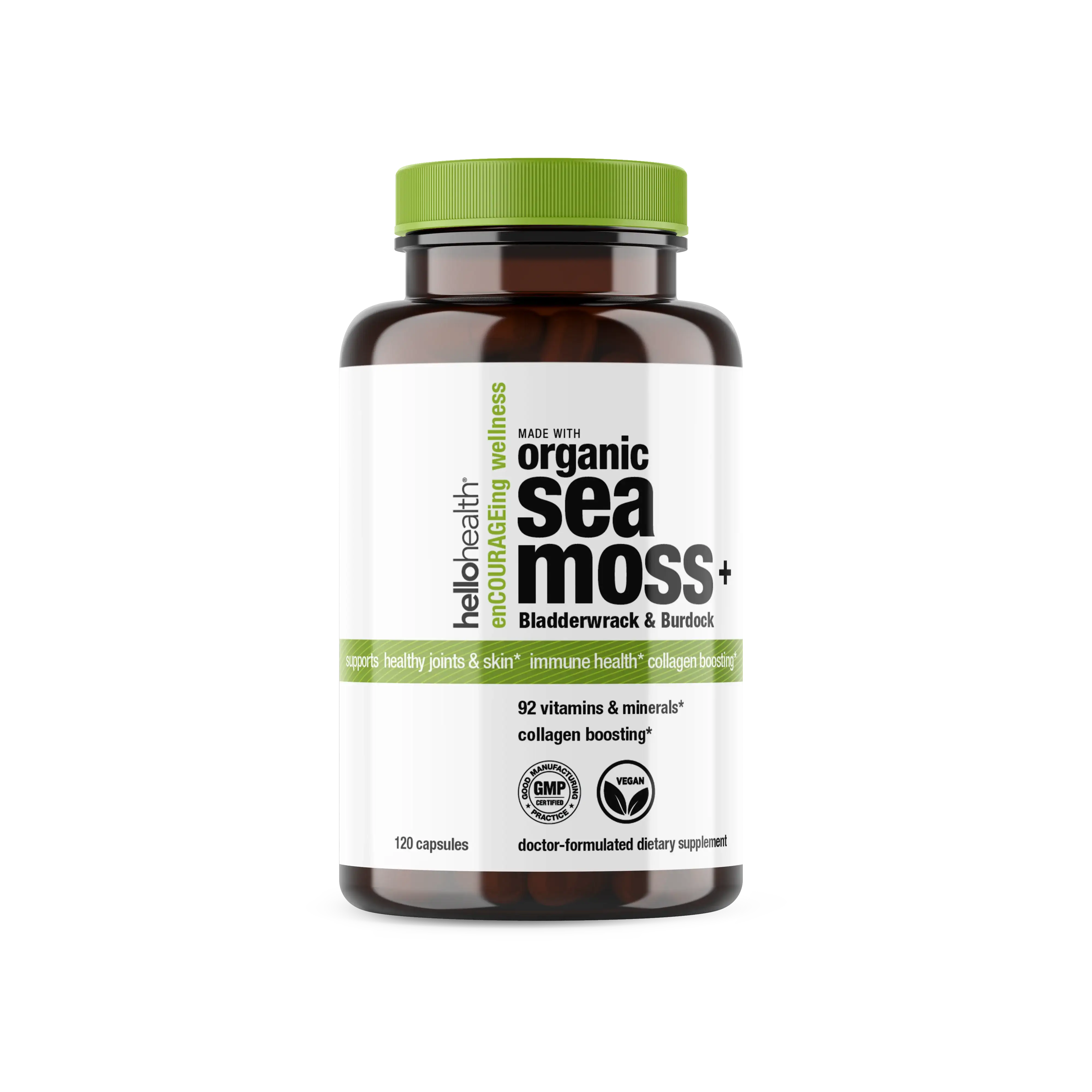 Organic Irish Sea Moss, Organic Bladderwrack, & Organic Burdock capsules