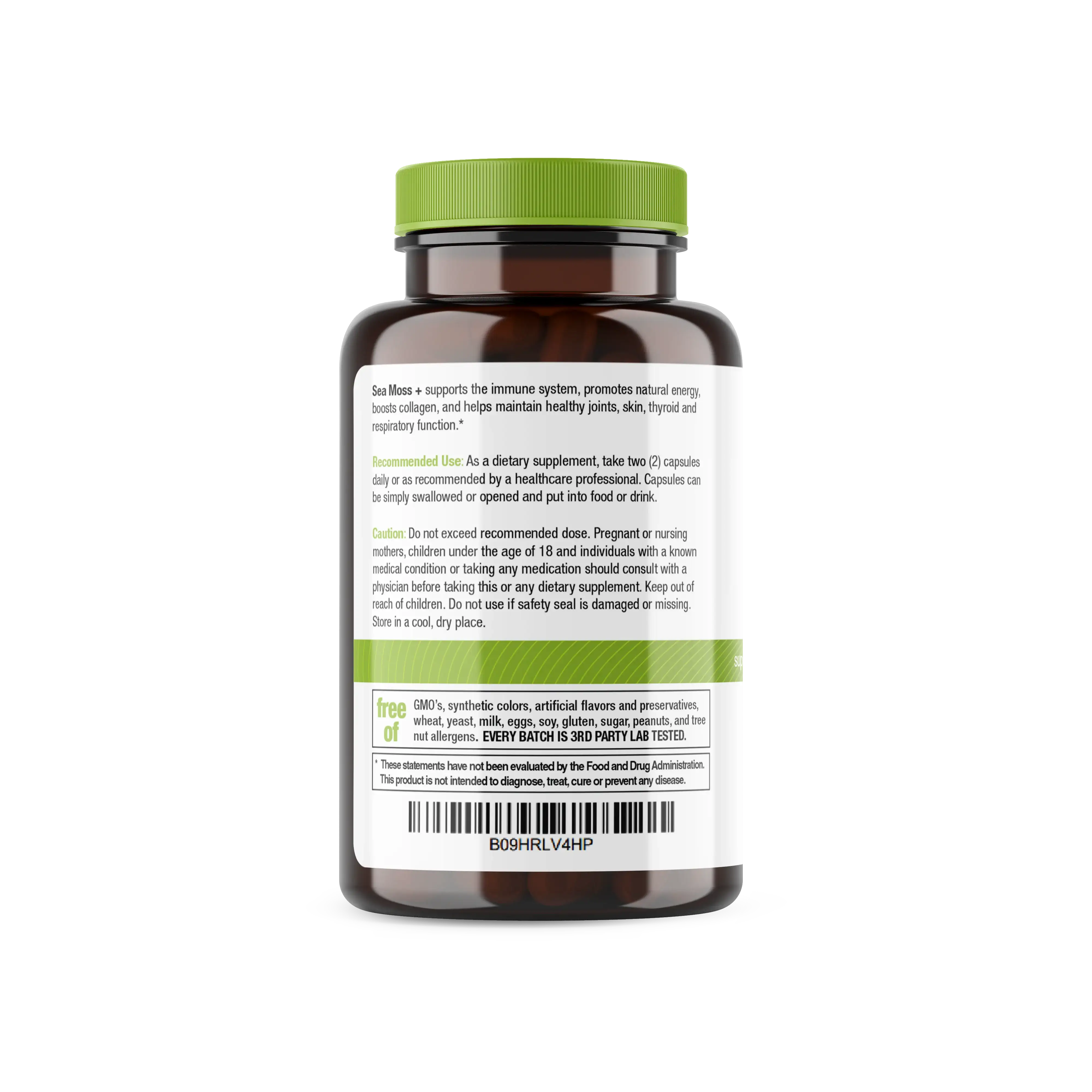 Organic Irish Sea Moss, Organic Bladderwrack, & Organic Burdock capsules