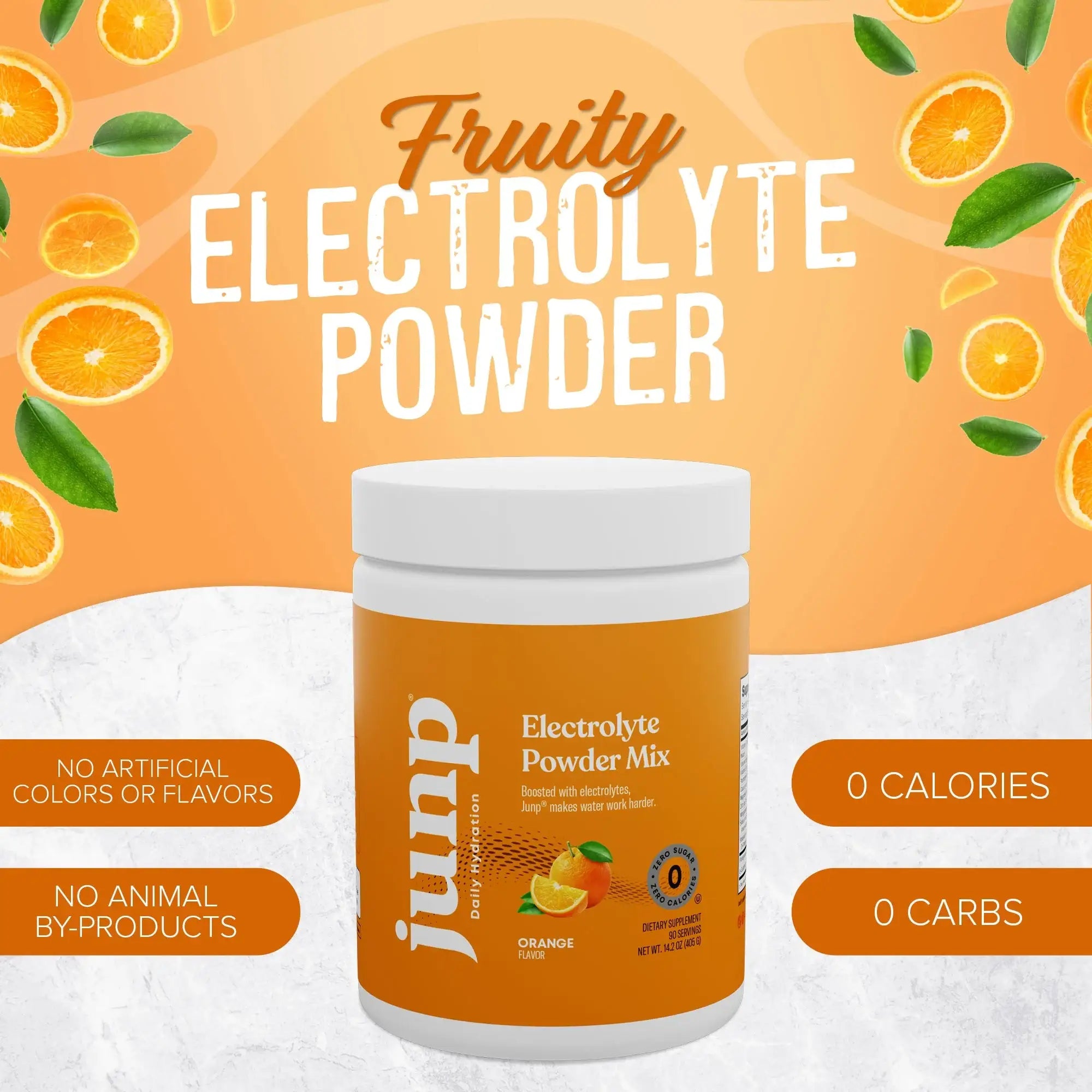 Junp Hydration Electrolyte Powder Mix - Orange Flavor - HSA FSA  Eligible - 90 Servings - Sugar Free - Vegan - Keto - Gluten Free