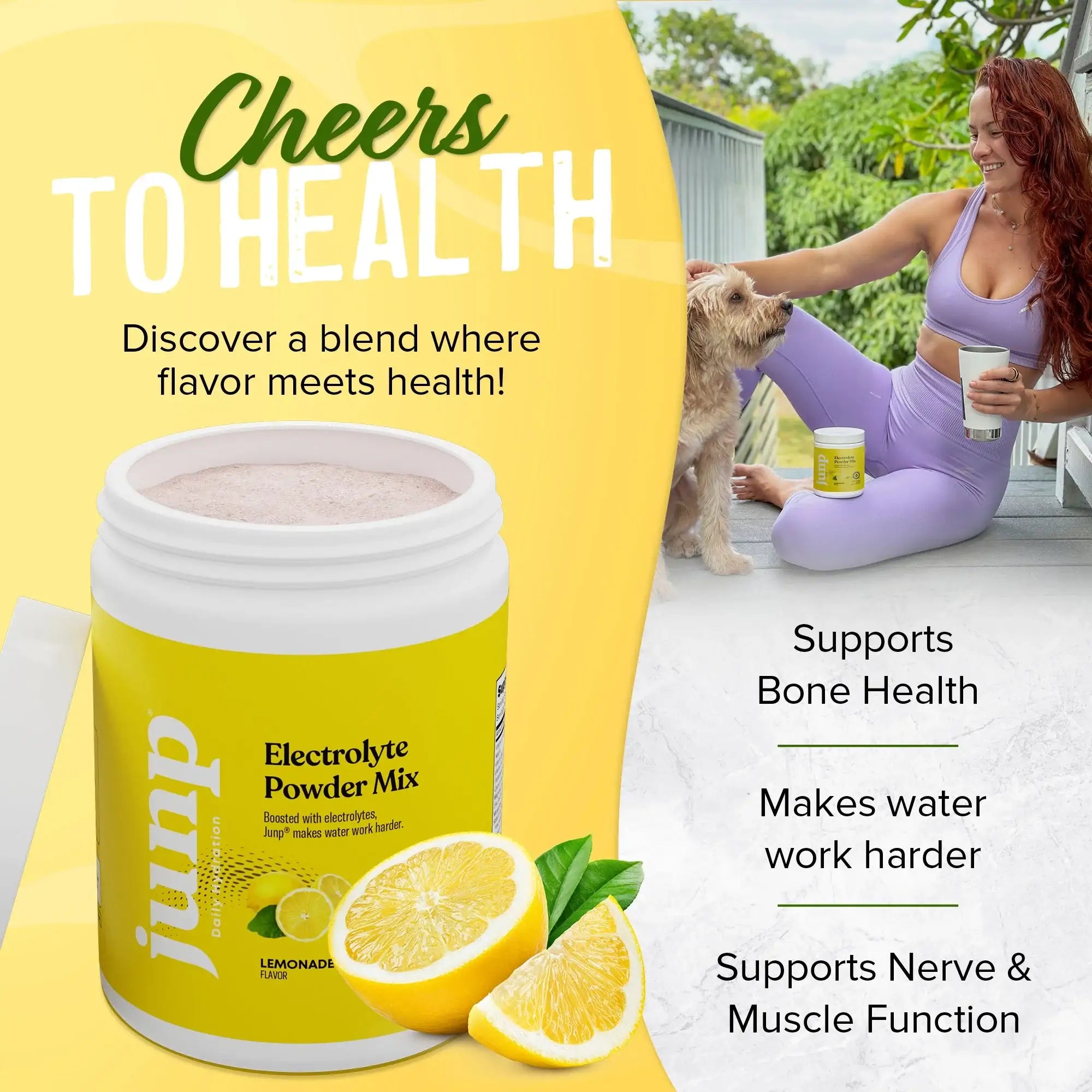Hydrate with Junp Lemonade Electrolyte Mix - Vegan Friendly - No Artificial Ingredients - 90 Servings - HSA FSA Eligible