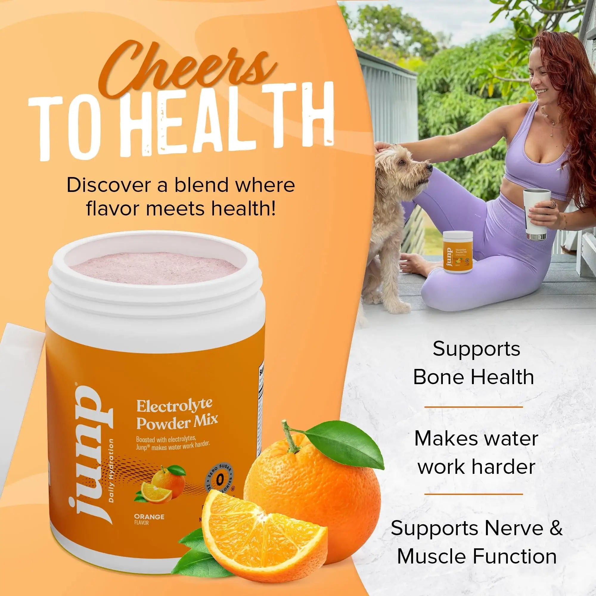 Junp Hydration Electrolyte Powder Mix - Orange Flavor - HSA FSA  Eligible - 90 Servings - Sugar Free - Vegan - Keto - Gluten Free