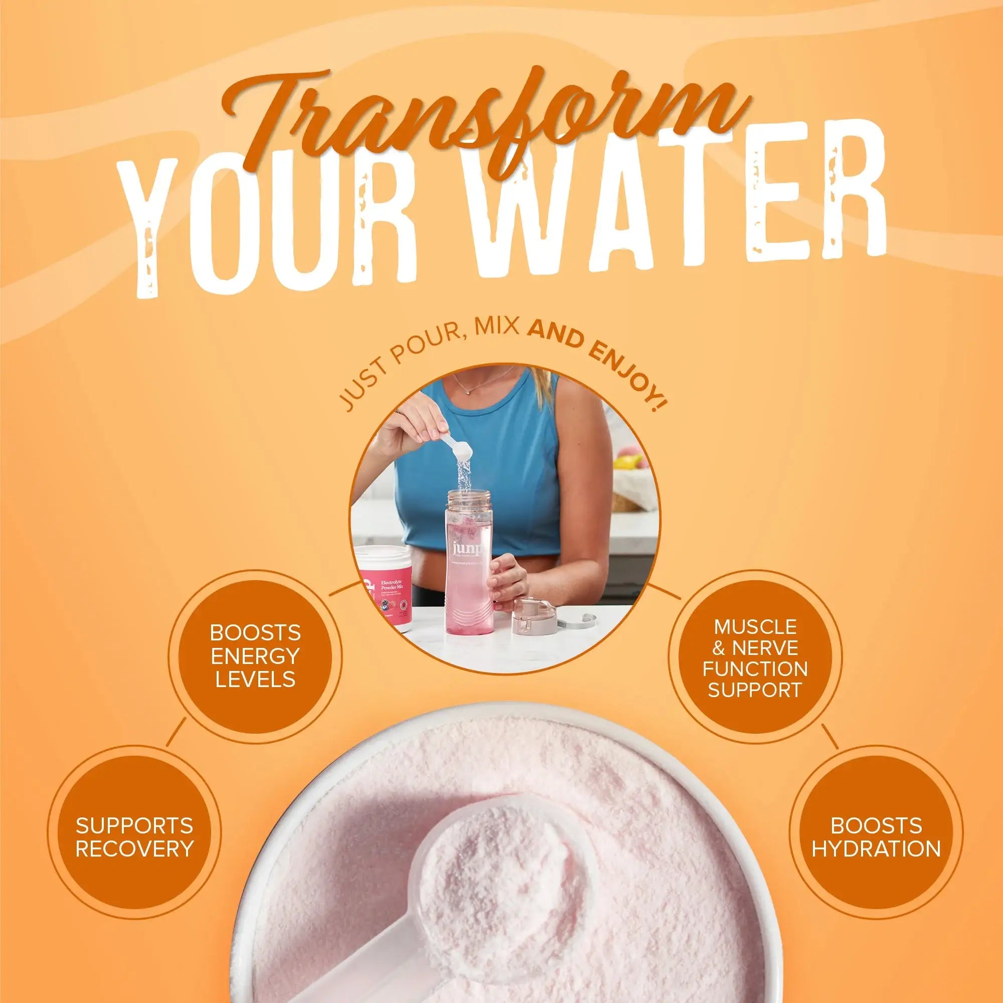 Junp Hydration Electrolyte Powder Mix - Orange Flavor - HSA FSA  Eligible - 90 Servings - Sugar Free - Vegan - Keto - Gluten Free