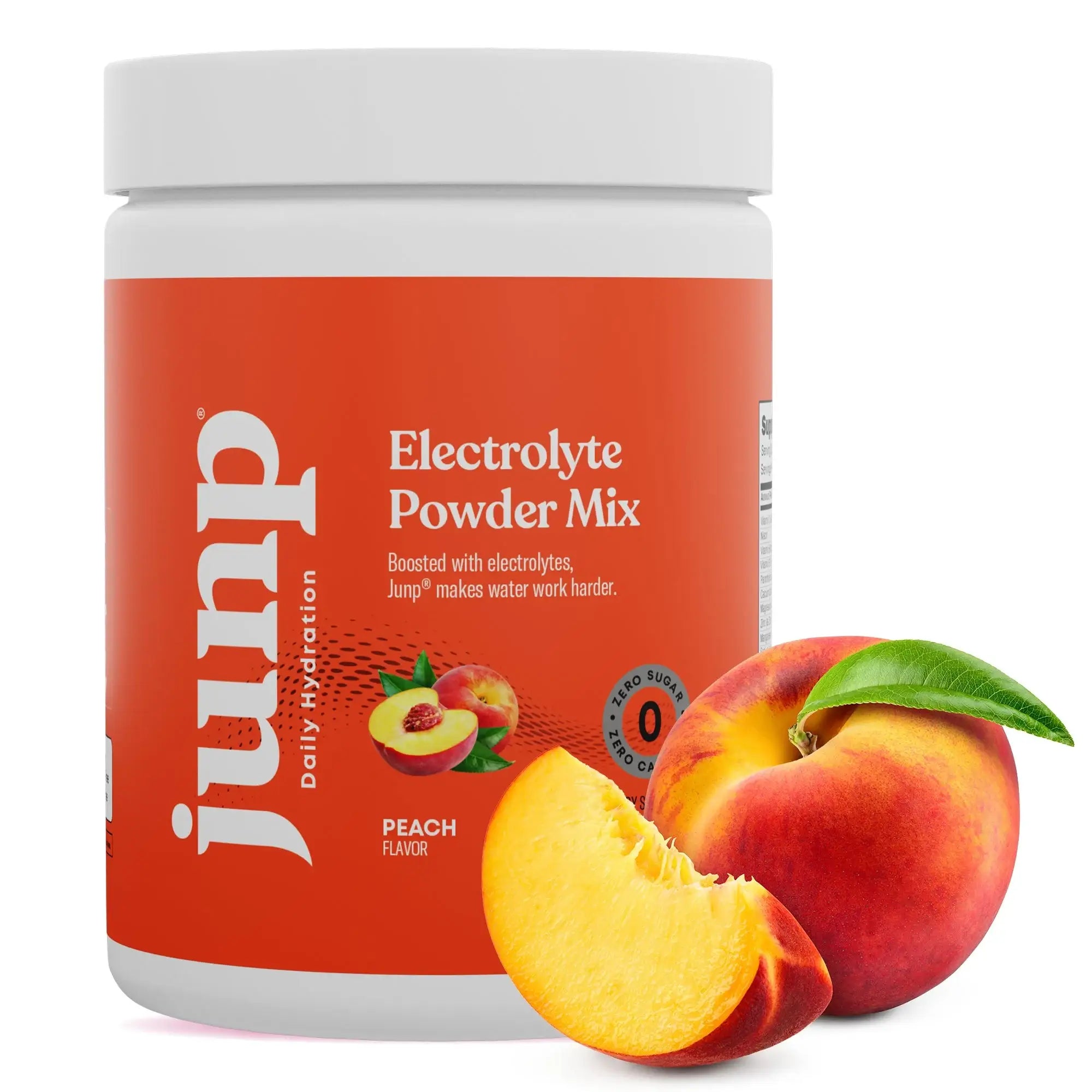 Junp Electrolyte Powder Mix - Peach Flavor - Zero Sugar - Vegan - Keto Friendly - 90 Servings - HSA/FSA Eligible Hydration Supplement
