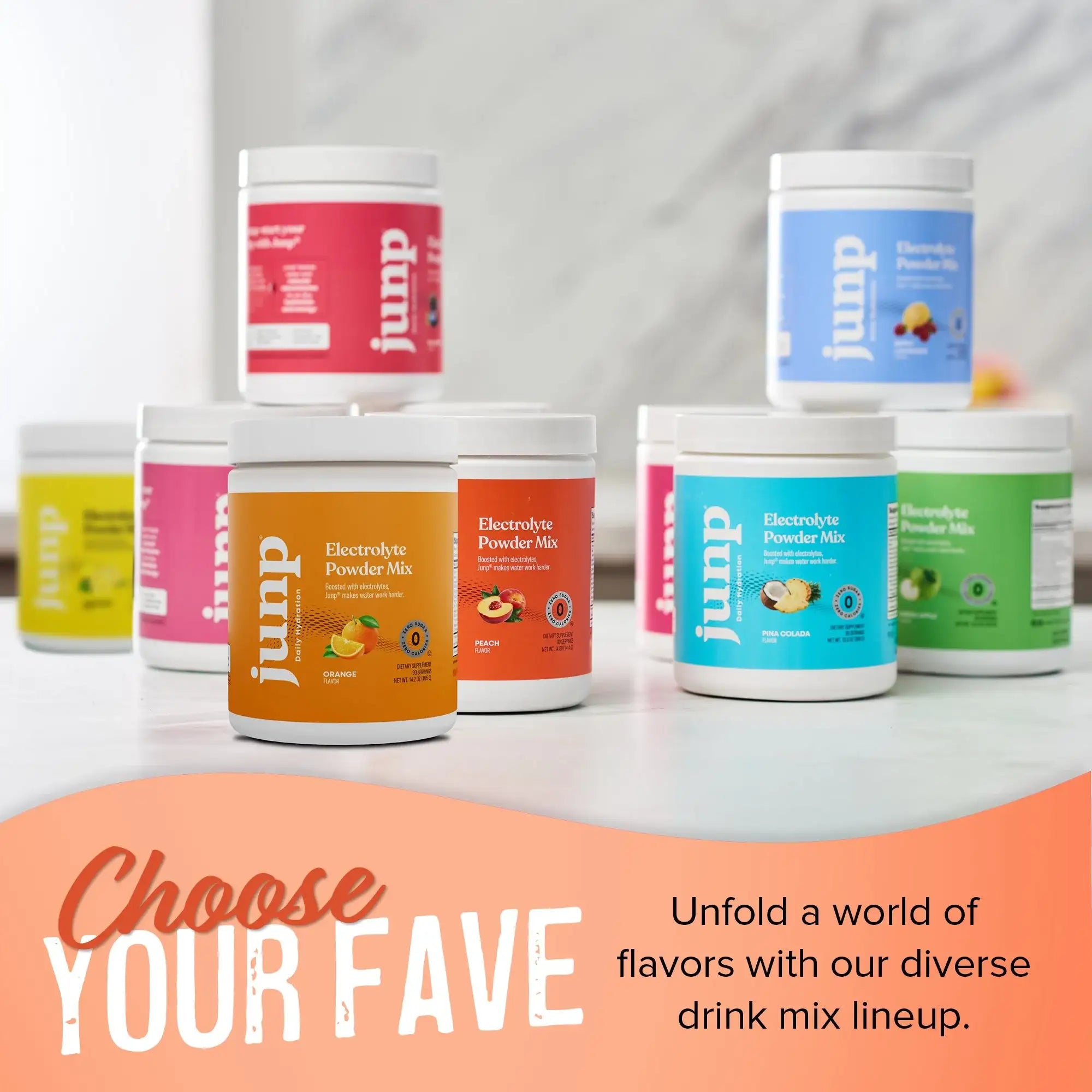 Junp Electrolyte Powder Mix - Peach Flavor - Zero Sugar - Vegan - Keto Friendly - 90 Servings - HSA/FSA Eligible Hydration Supplement