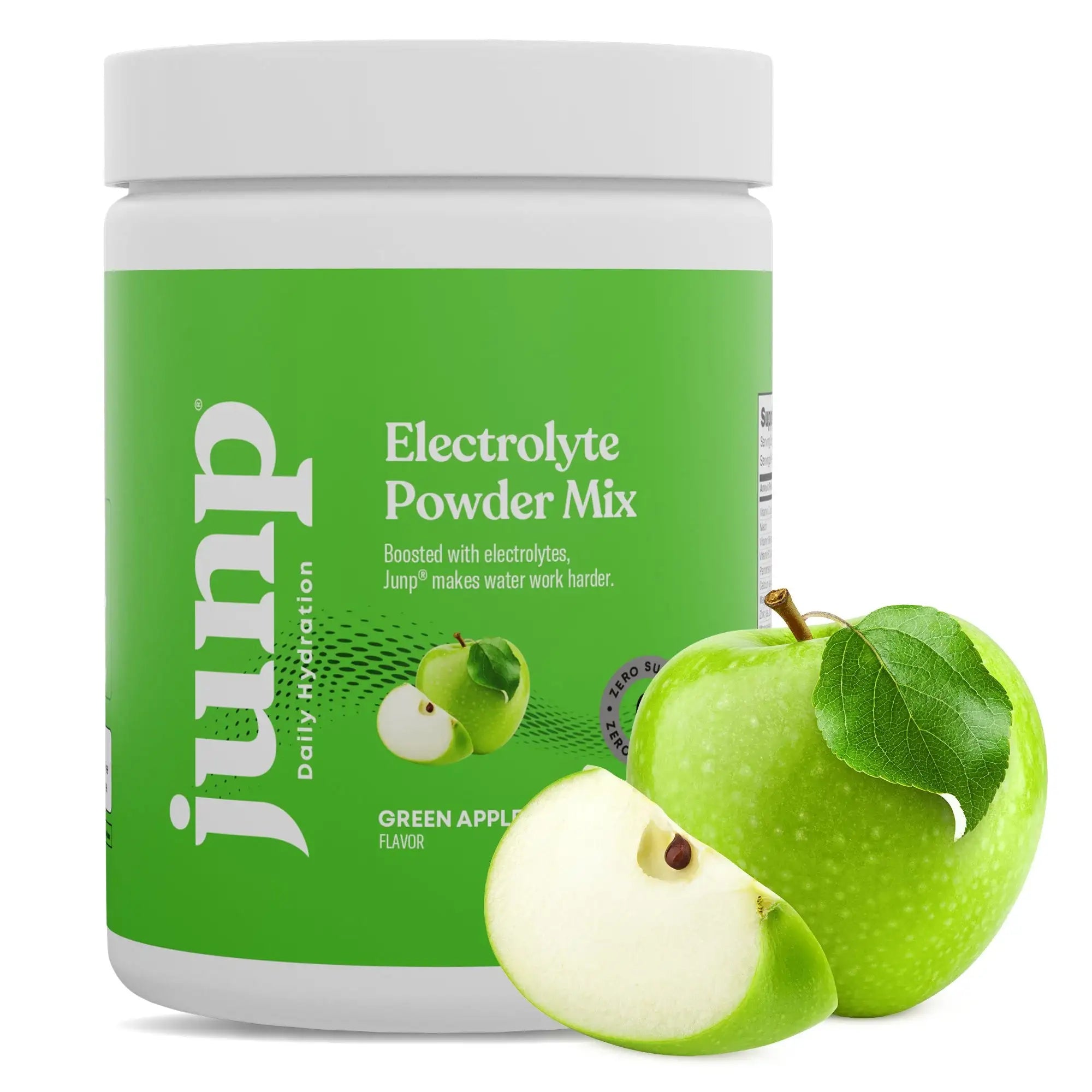 Junp Electrolyte Powder - Green Apple Flavor - Sugar-Free Hydration Mix  with Magnesium, Potassium, Calcium - 90 Servings - Zero Carbs & Calories