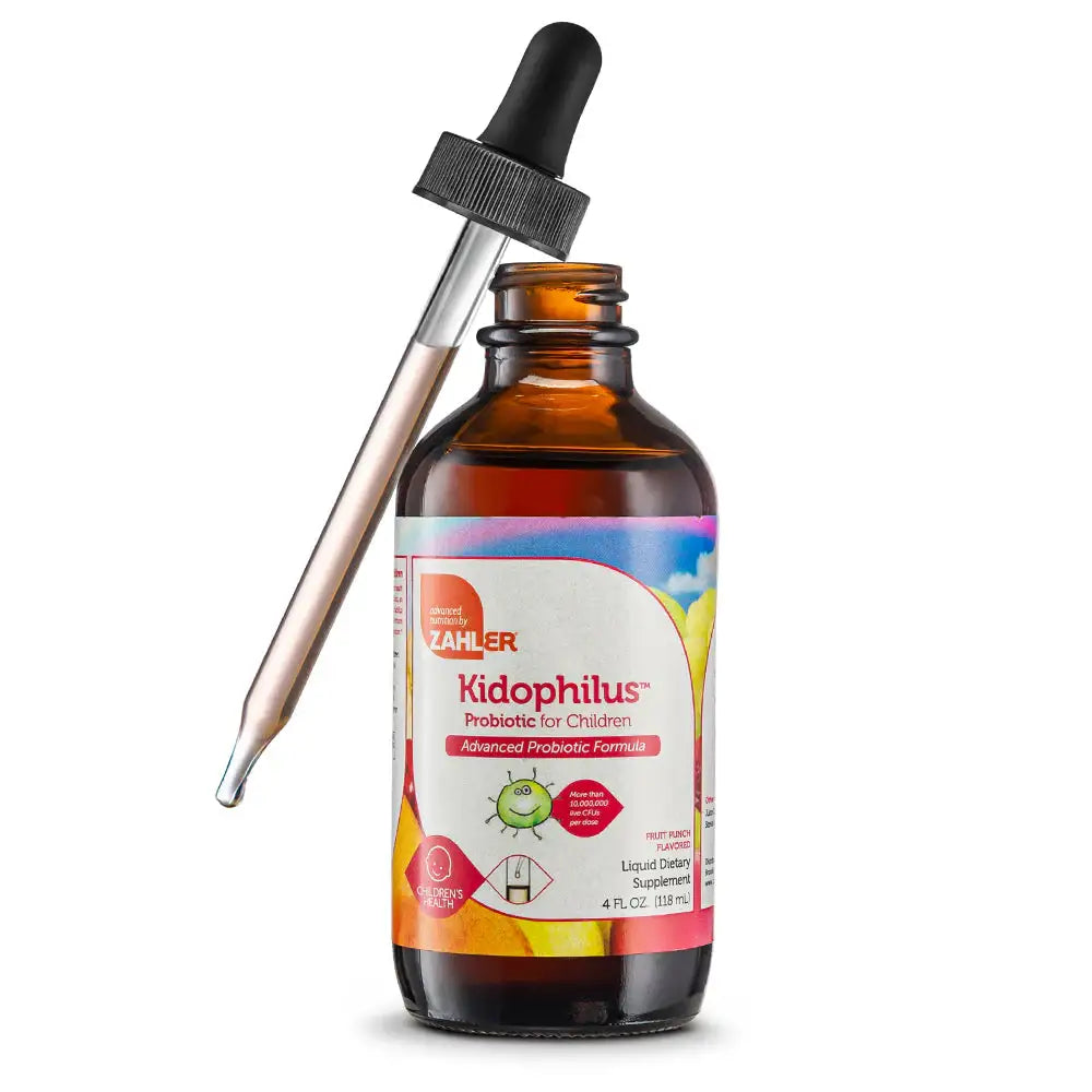 Zahler Kidophilus - Liquid Probiotic for Kids with Bacillus Coagulans & FOS - Gut & Digestive Support - Fruit Punch - 4 oz - HSA/FSA Eligible