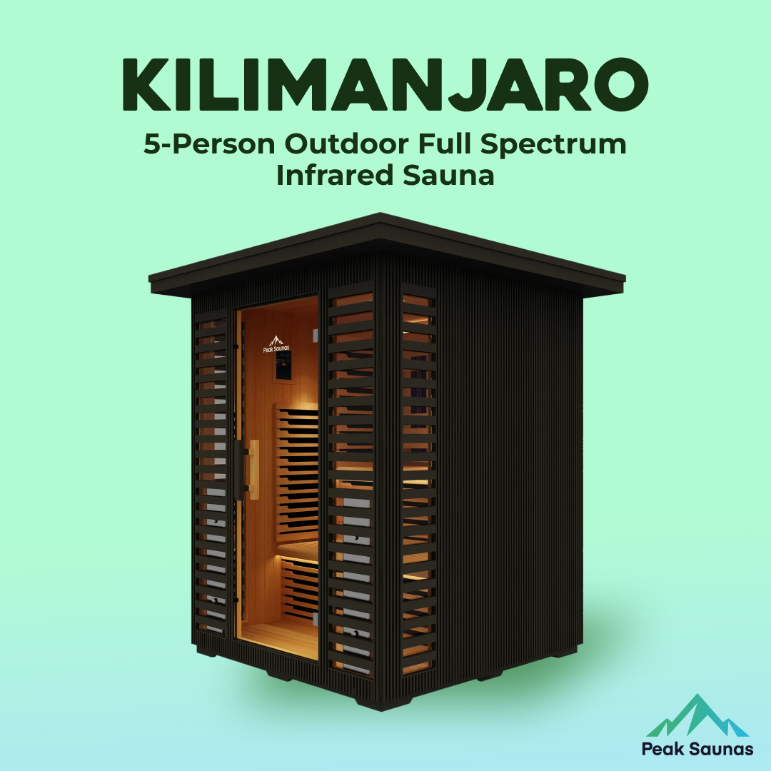 Peak Saunas Kilimanjaro Luxury 5-Person Outdoor Full Spectrum Infrared Sauna with Smart WiFi App Control