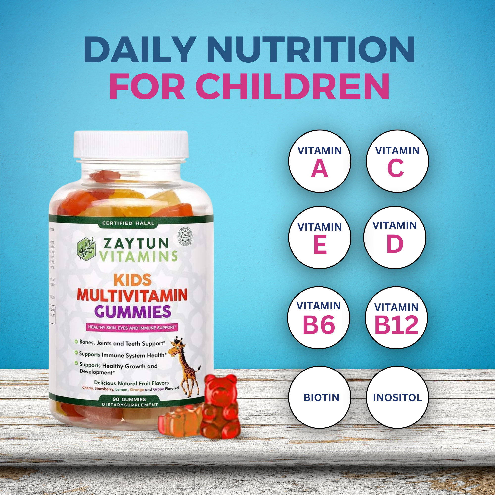 Halal Kids Multivitamin Gummies (3Pack)