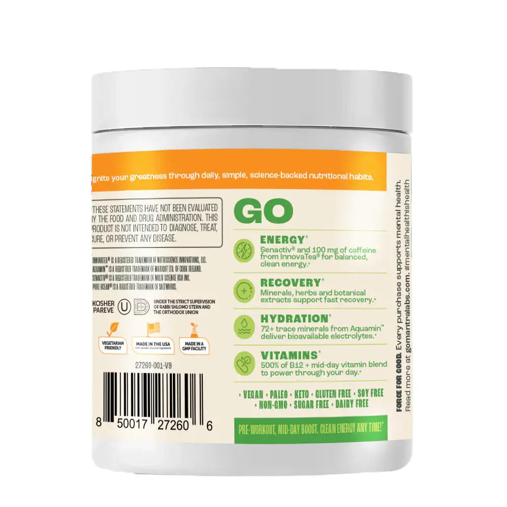 Zahler Go Pre-Workout Energy Booster - Tropical Berry Flavor - Clean  Caffeine - Electrolytes - Vitamins B12 B6 B9 - HSA/FSA Eligible - 30 Servings