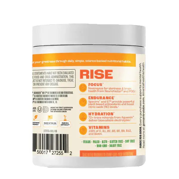 Zahler Mantra Labs Rise - Citrus Coconut Energy Focus Supplement - With Electrolytes Vitamins & Botanicals - 30 Servings - HSA FSA Eligible
