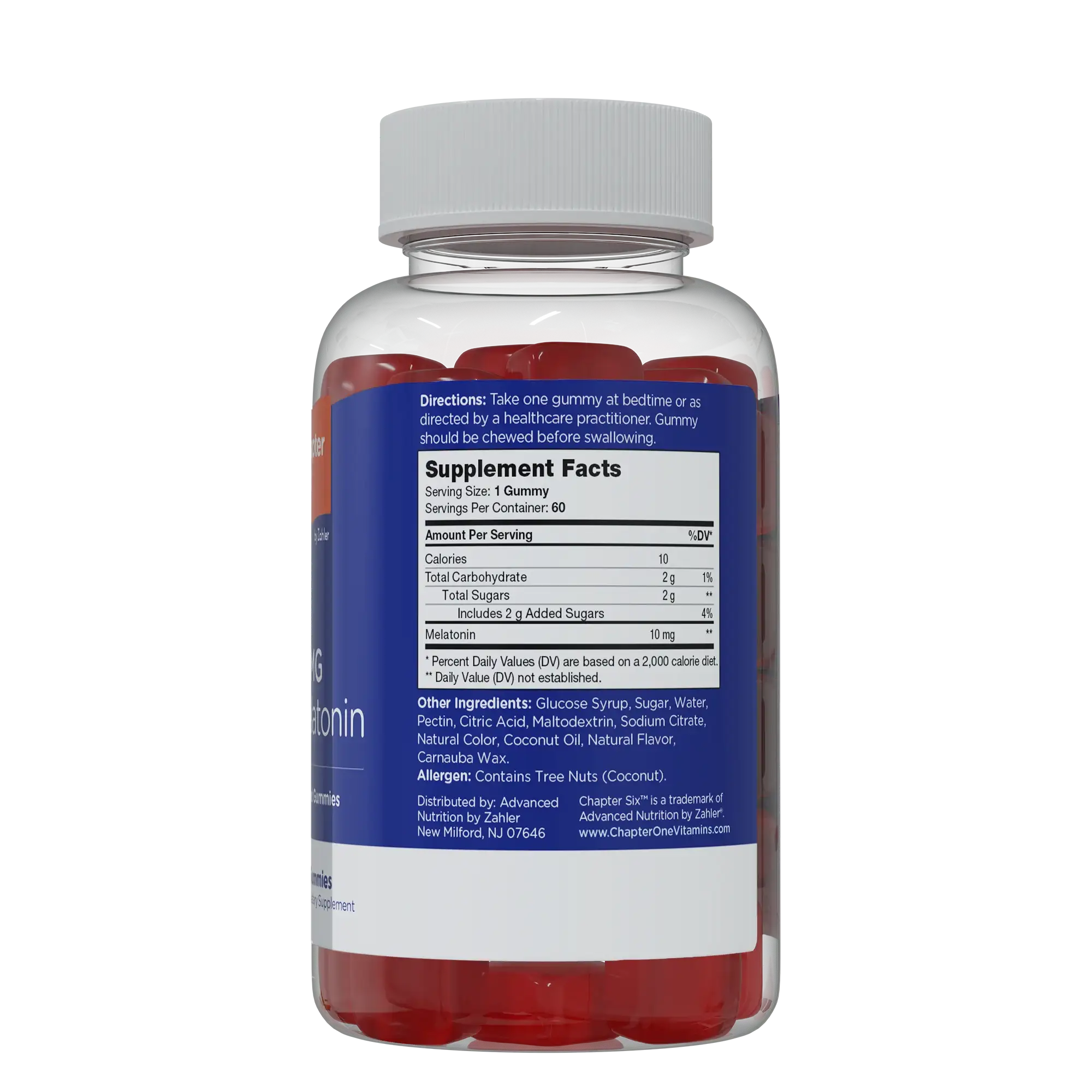Zahler Chapter Six Melatonin Gummies 10mg - Sleep Support for Adults - 60 Gummies - Delicious & Allergen-Free - HSA/FSA Eligible