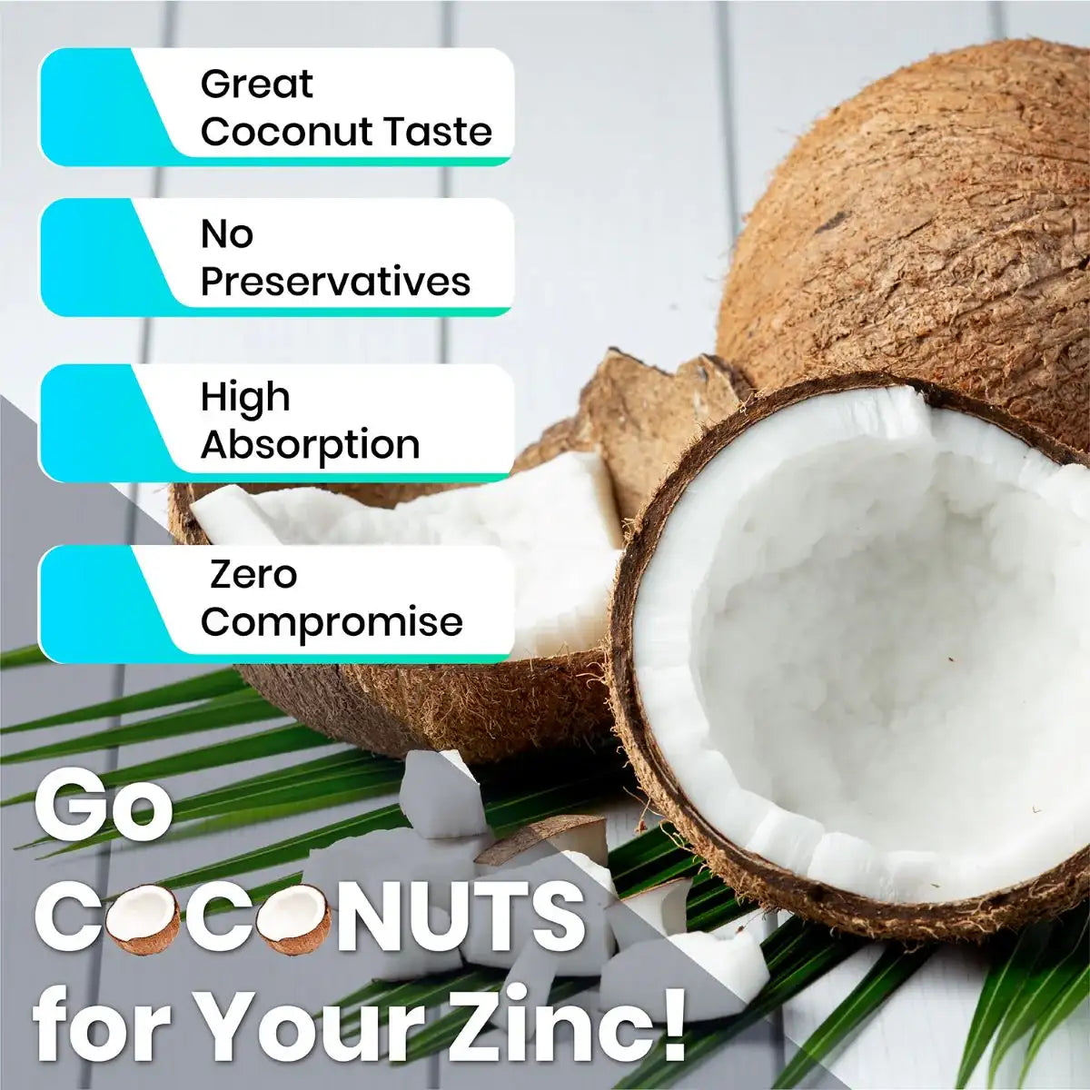 infographic showing MoxyVites Zinc great taste