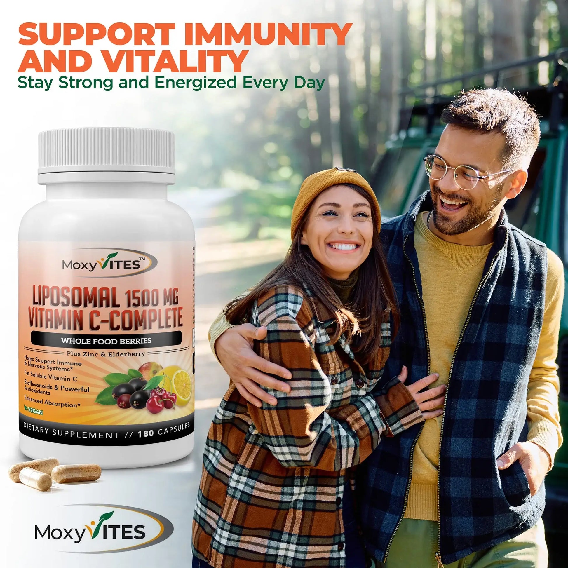 Infographic showing benefits of  liposomal Vitamin C offers best immunity protection