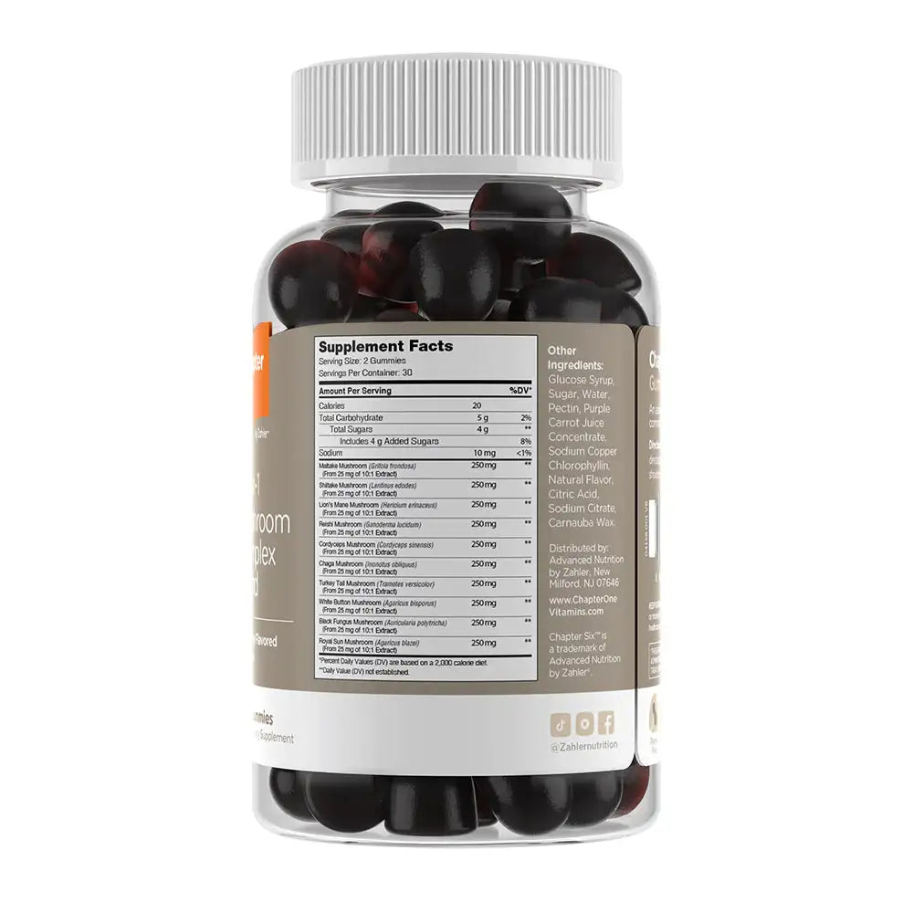 Zahler - Mushroom Complex Gummies with 10 Mushroom Extracts for Immunity & Brain Health - Raspberry Flavor - HSA/FSA Eligible - 60 Count