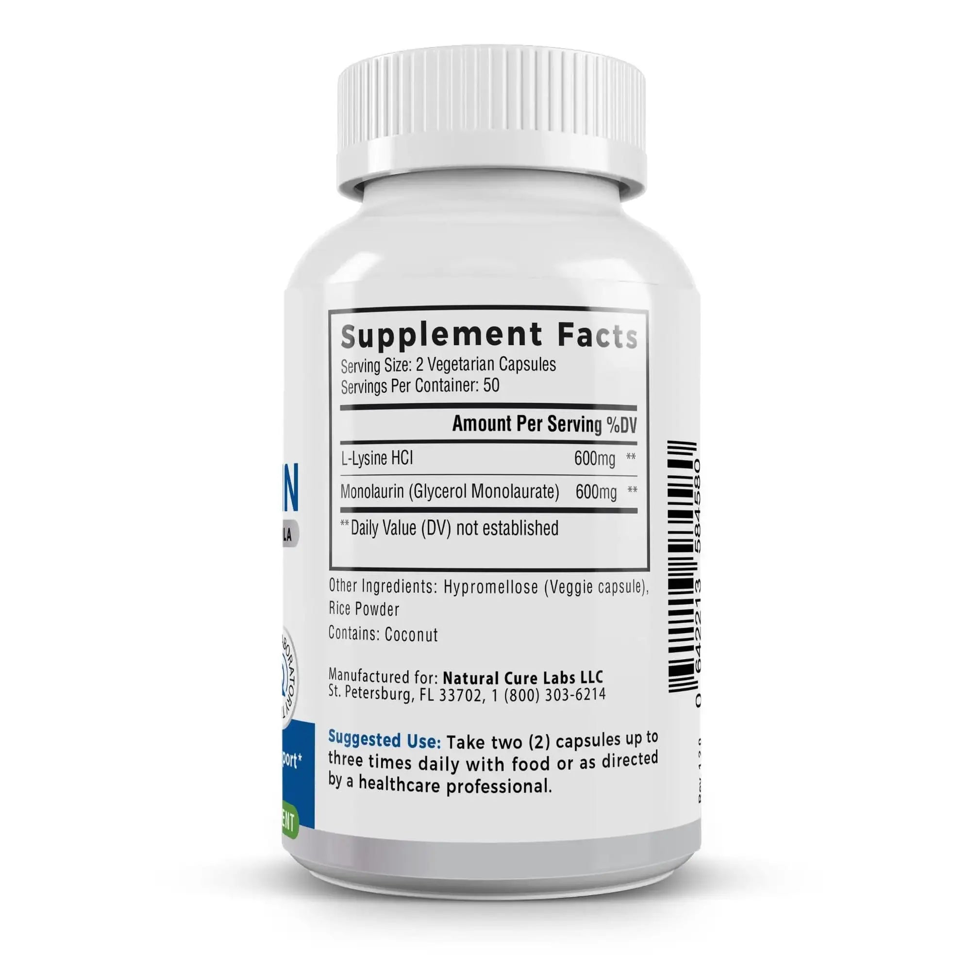 L-Lysine + Monolaurin 600mg