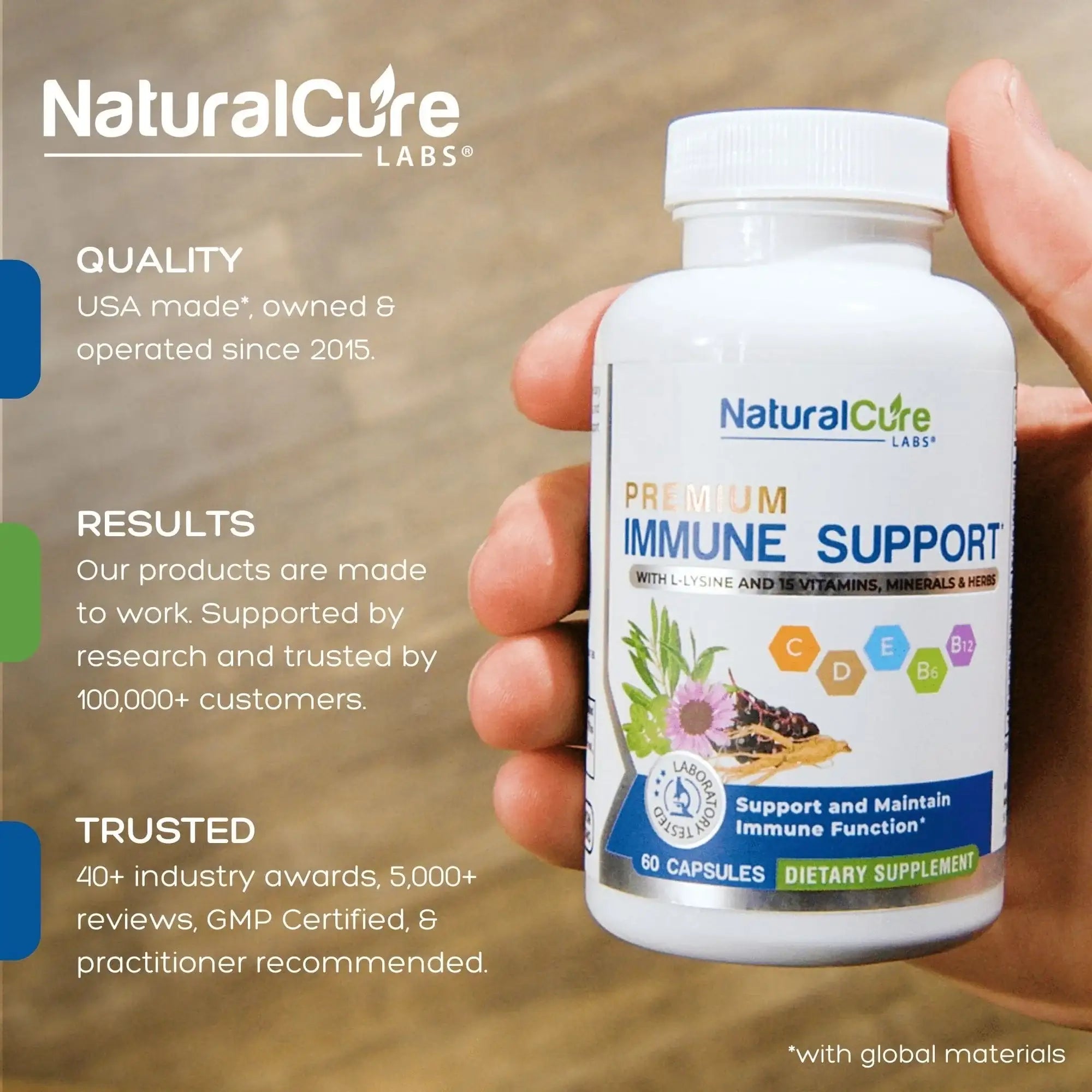 L-Lysine + Monolaurin & Premium Immune Support
