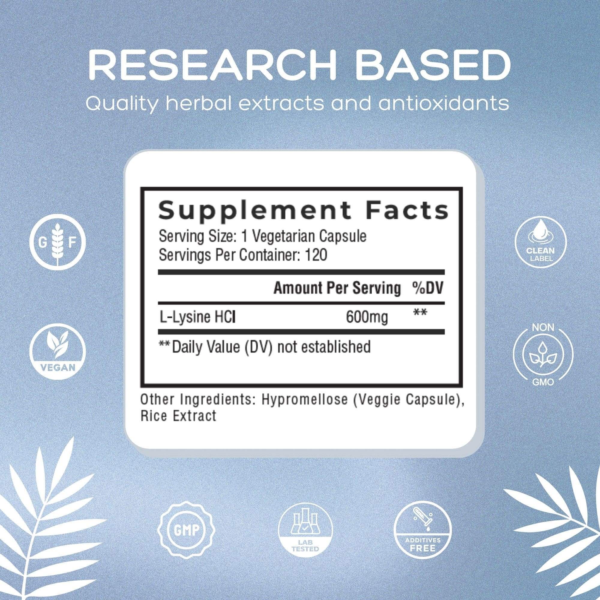 Clean L-Lysine 600mg & Premium Andrographis Extract