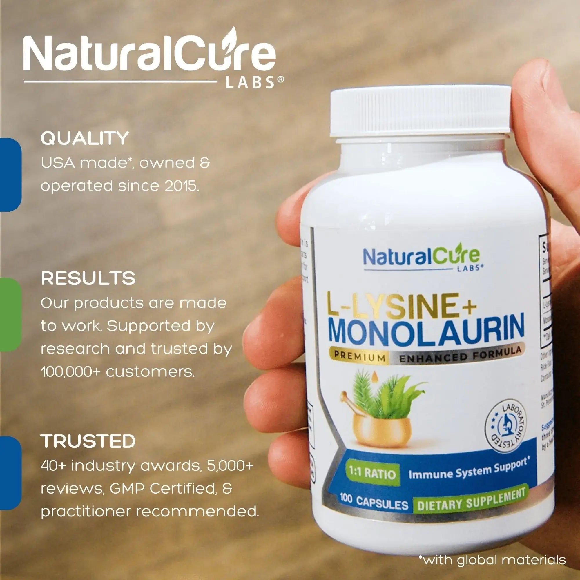L-Lysine + Monolaurin & Premium Immune Support