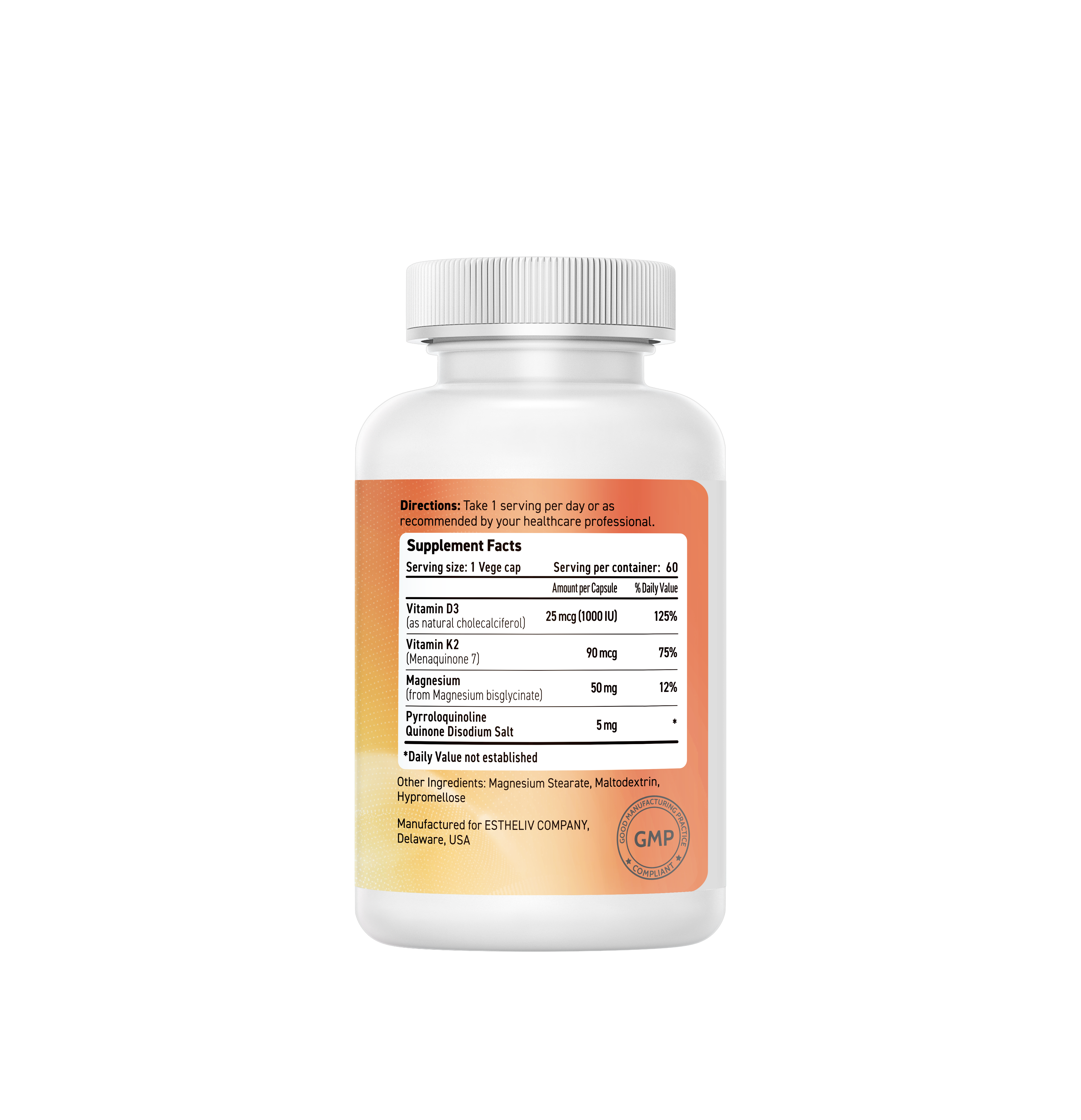 ESTHELIV OsteoMagnesium 4-in-1 Bone | Immune | Mood | Sleep 60 Veggie Capsules