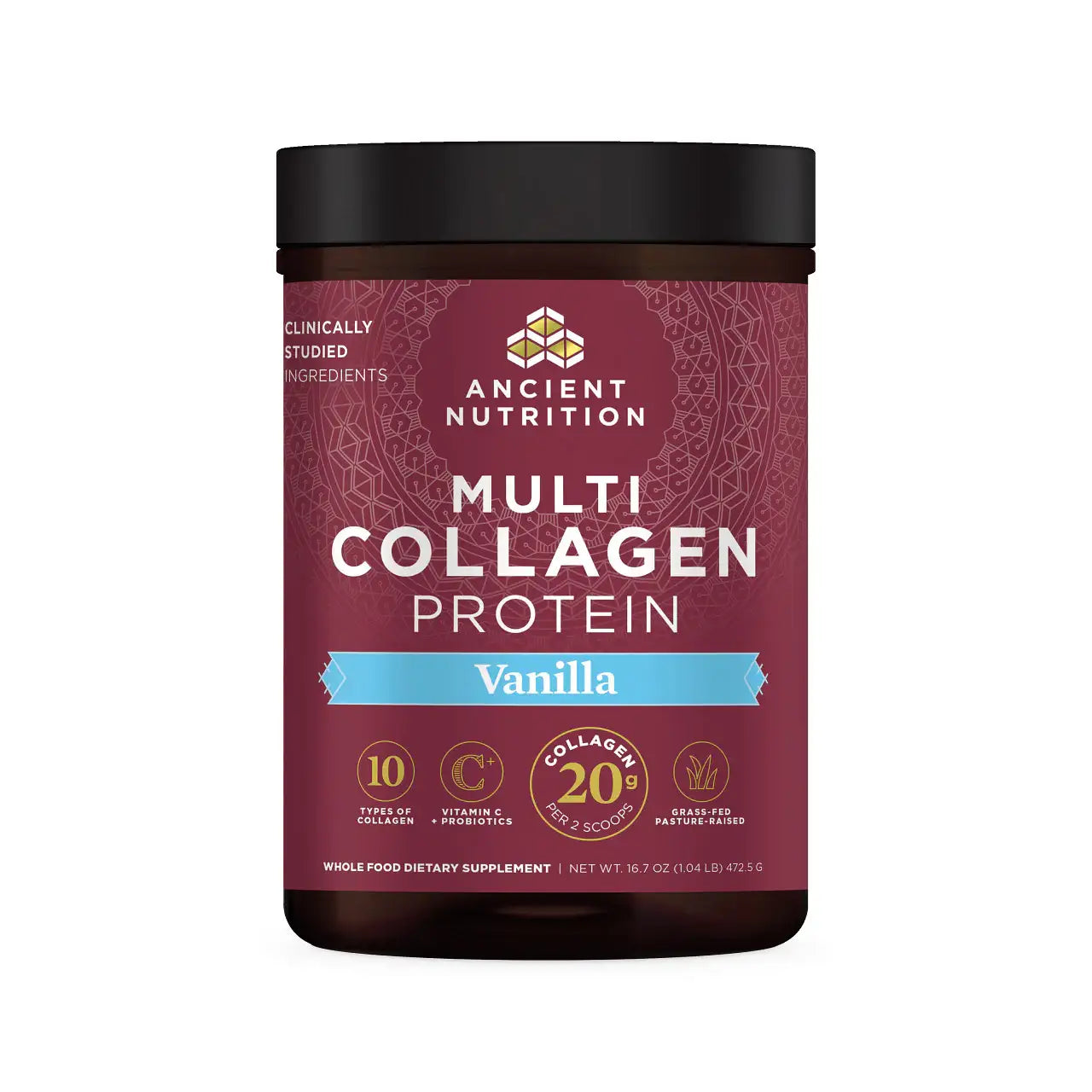 Ancient Nutrition Multi Collagen Protein Powder Chocolate & Vanilla -  10 Collagen Types for Joints Skin Hair Nails Gut Support - HSA FSA Eligible