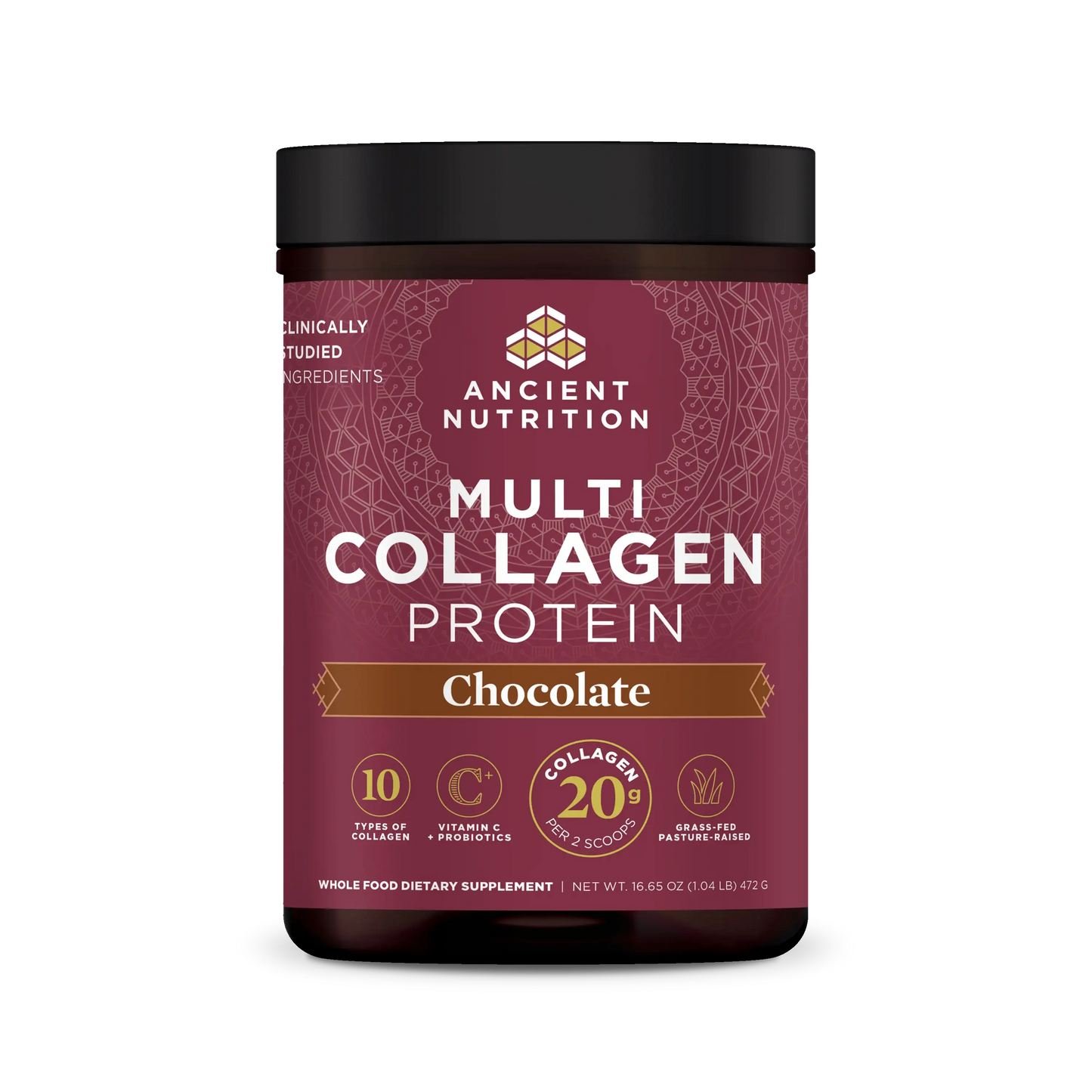 Ancient Nutrition Multi Collagen Protein Powder Chocolate & Vanilla -  10 Collagen Types for Joints Skin Hair Nails Gut Support - HSA FSA Eligible