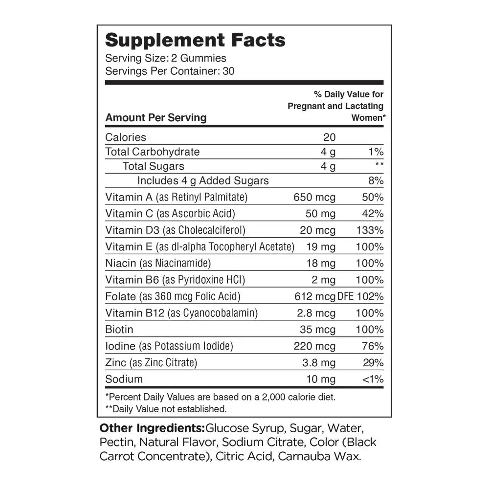 Zahler Chapter Six Prenatal Gummies - Folic Acid, Vitamin A & D3 - Grape Flavor - Supports Fetal Development - 60 Gummies - HSA/FSA Eligible
