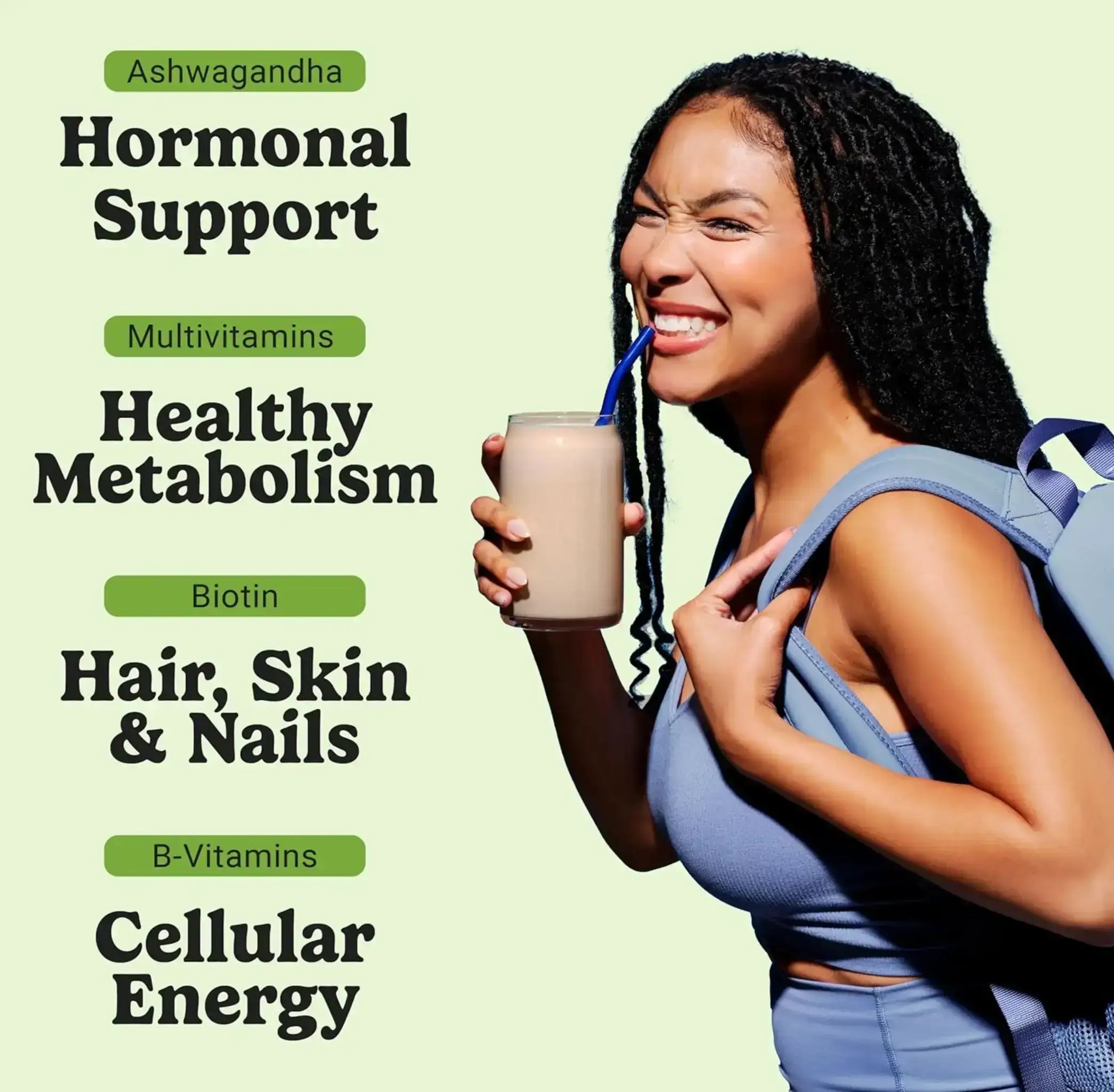 VitaHustle Superfood Protein Vanilla Powder 15 Servings -  Plant-Based Blend with 30 Nutrients Prebiotics Adaptogens HSA FSA Eligible