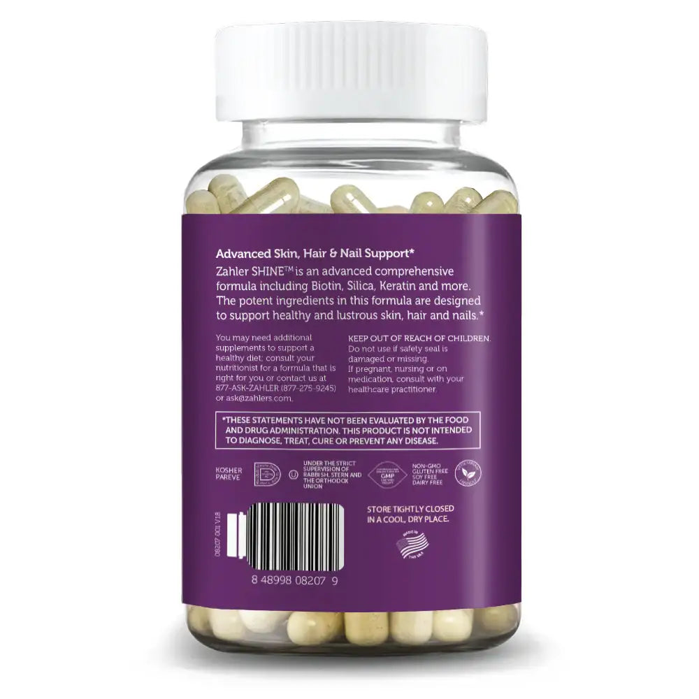 Zahler SHINE Capsules - Biotin, Keratin, Iodine & Zinc for Skin, Hair & Nail Support - Advanced Beauty Formula - 120 Count - HSA/FSA Eligible