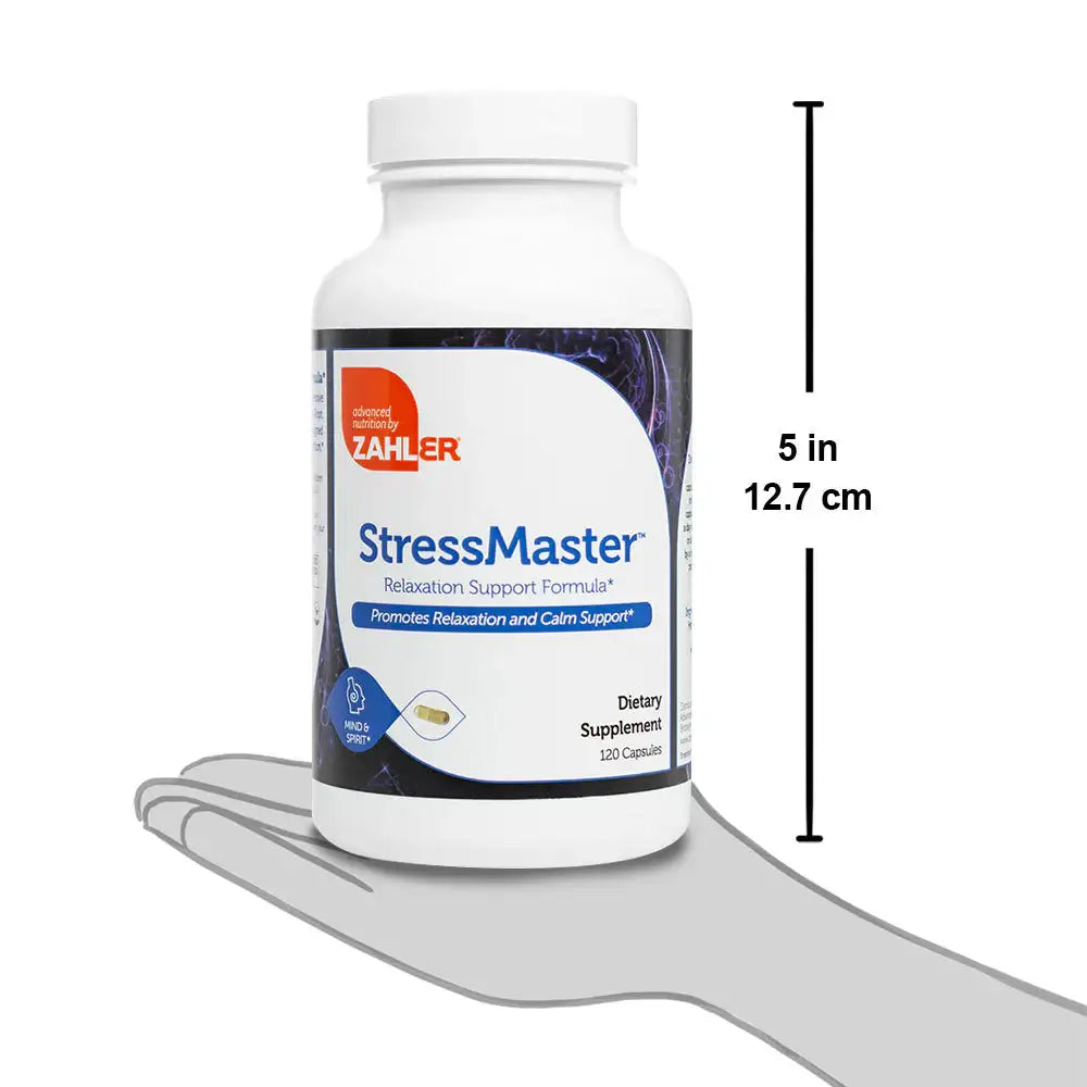 Zahler StressMaster - HSA/FSA Eligible Stress Relief Formula with GABA L-Theanine Valerian Root Rhodiola Passionflower - 120 Capsules