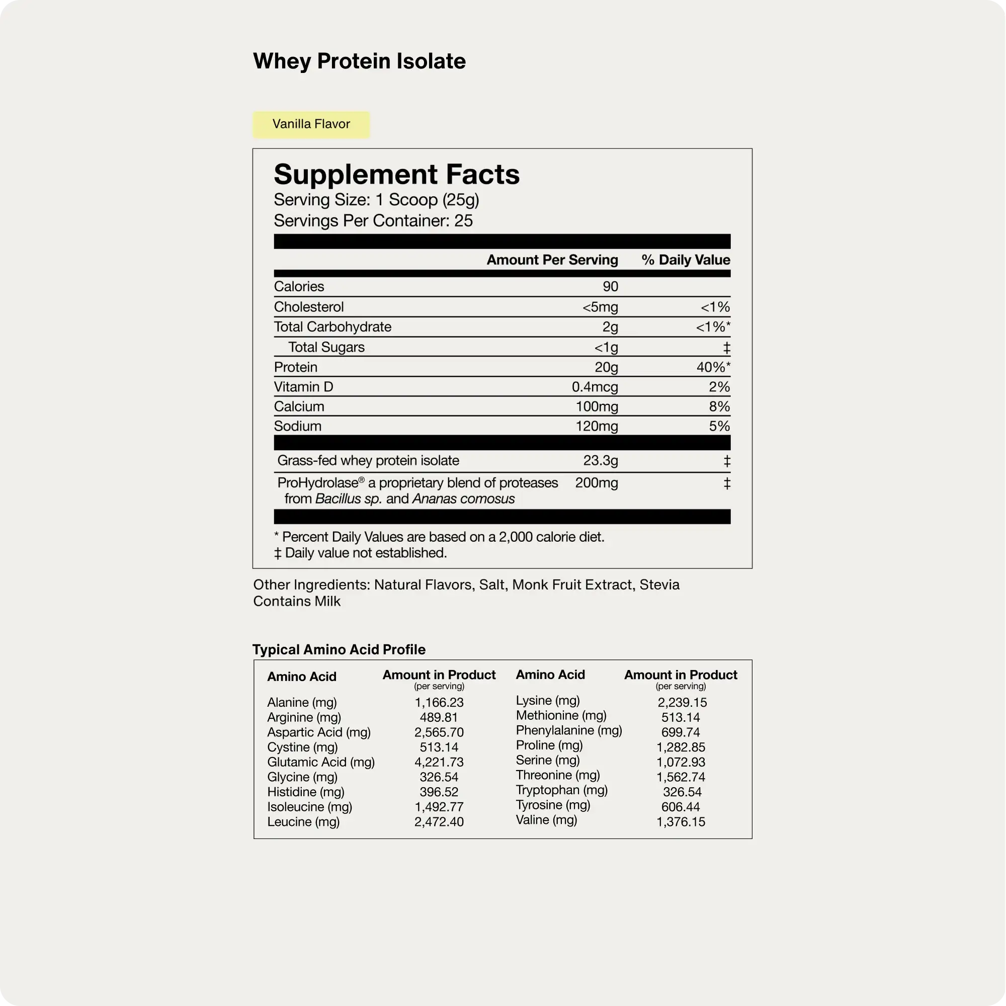 Grass-Fed Whey Protein Isolate Powder